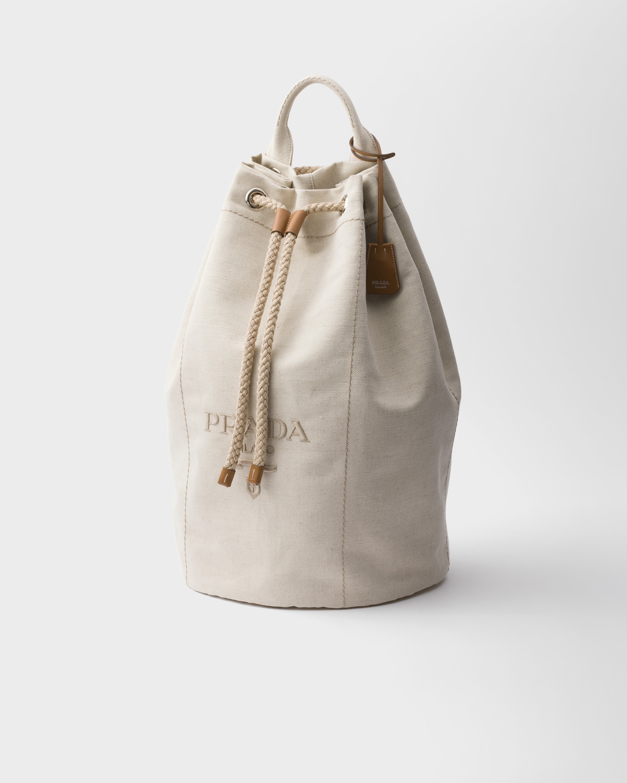 Linen blend drawstring duffel bag - 3
