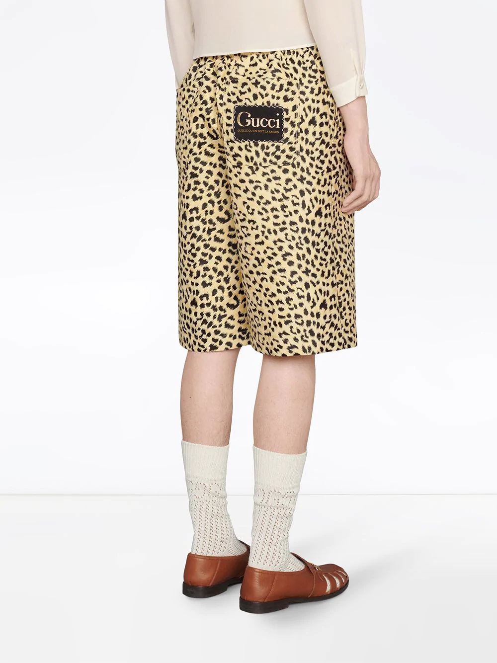 leopard jacquard shorts - 4