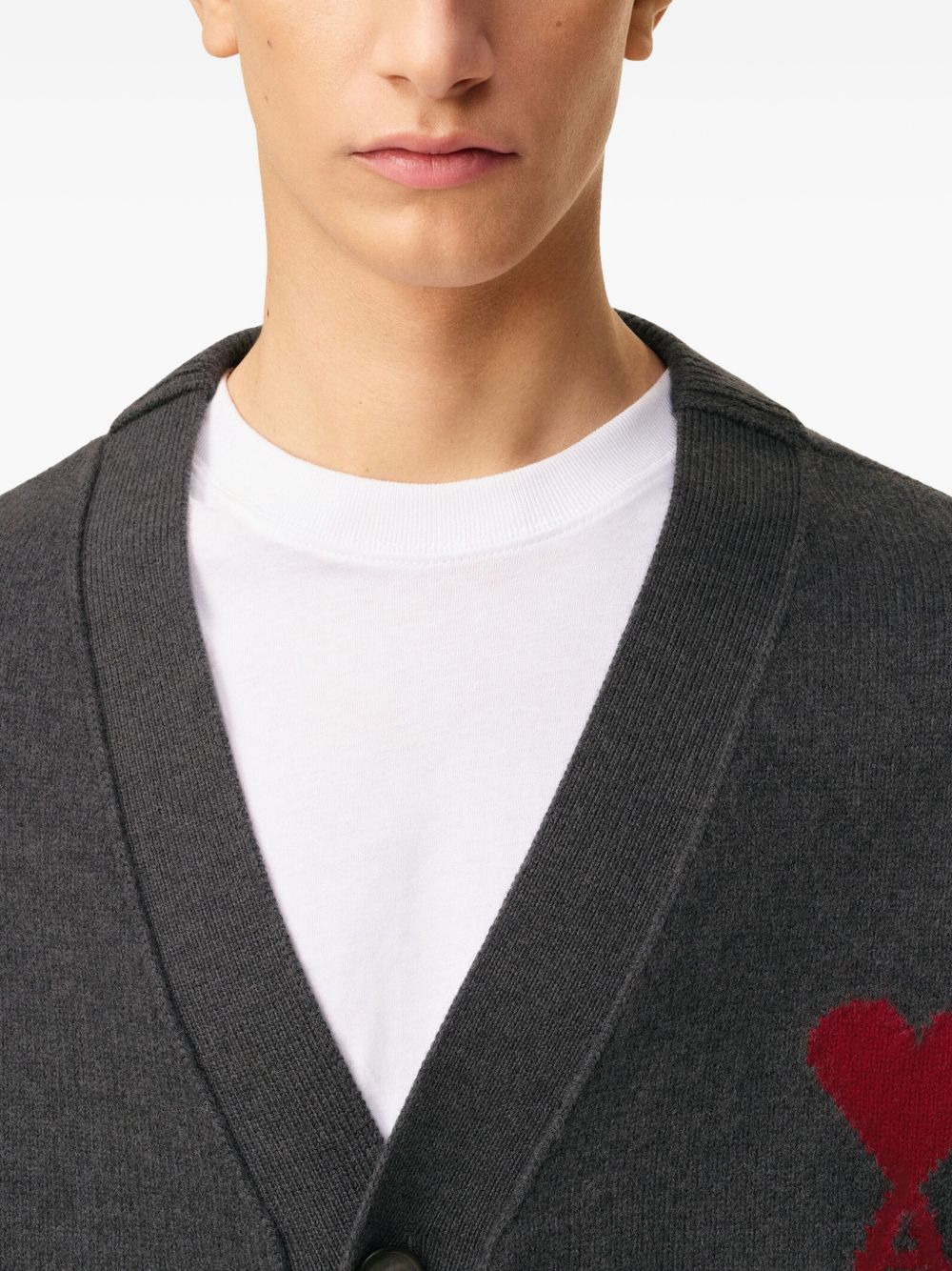 heart-intarsia wool cardigan - 5