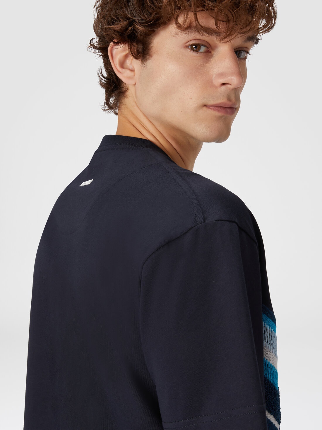 Cotton jersey T-shirt with zig zag embroidery - 5
