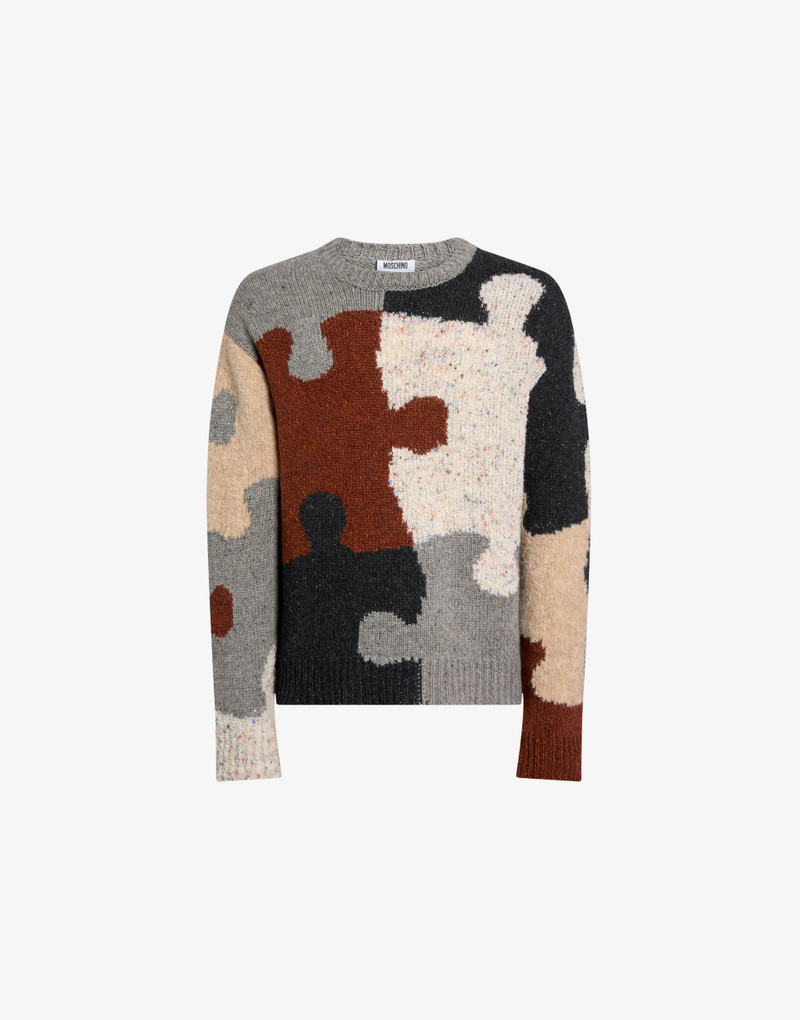 INLAID WOOL-AND-SILK BLEND PULLOVER - 1