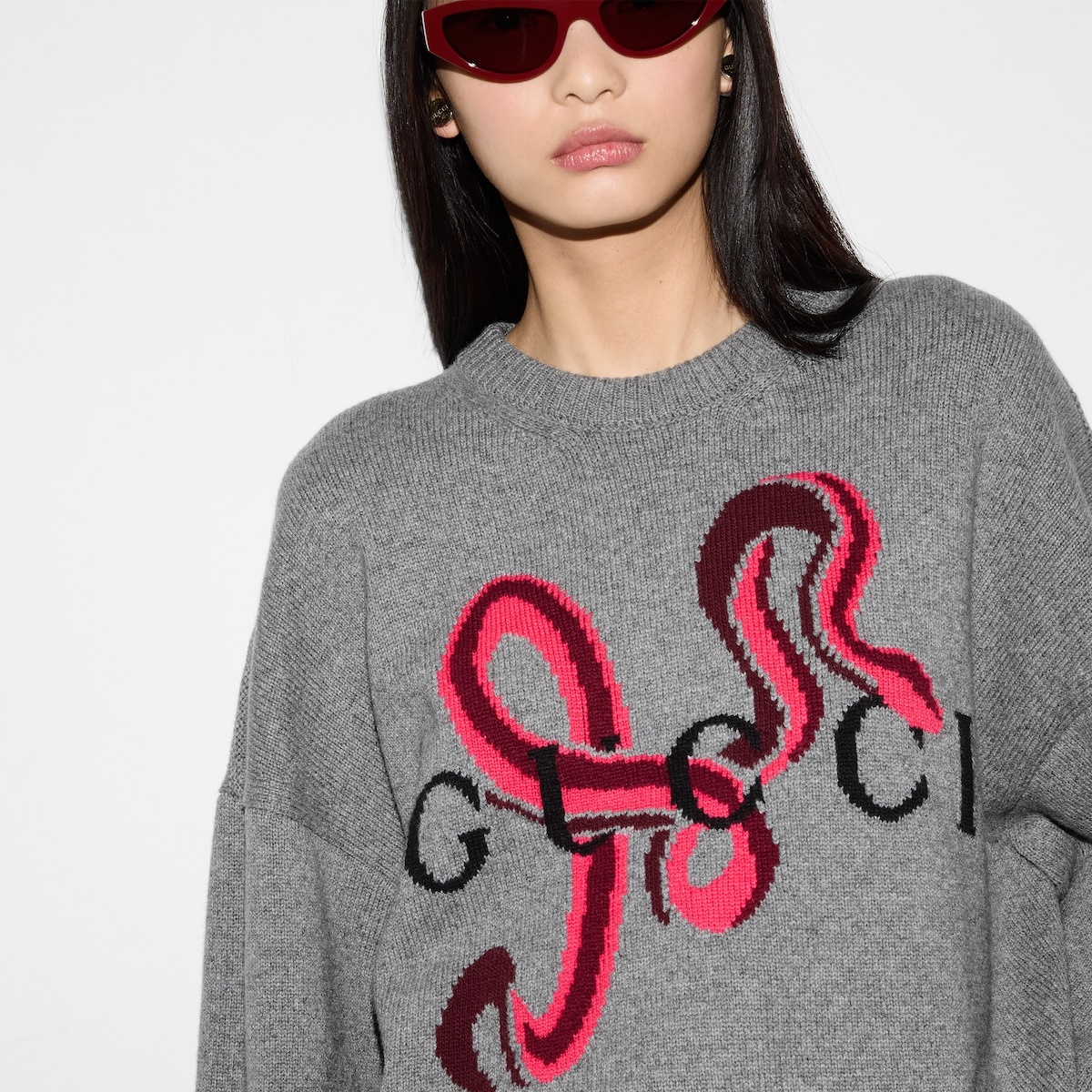 Wool cashmere sweater with intarsia - 5