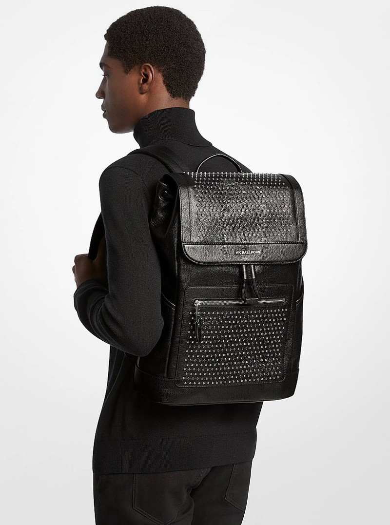 Hudson Medium Grommeted Leather Backpack 3