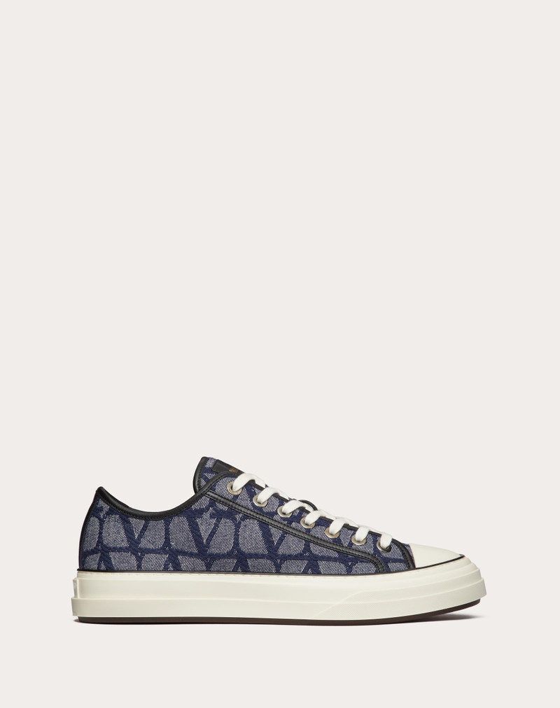 DENIM-EFFECT JACQUARD TOILE ICONOGRAPHE TOTALOOP LOW-TOP SNEAKER 1