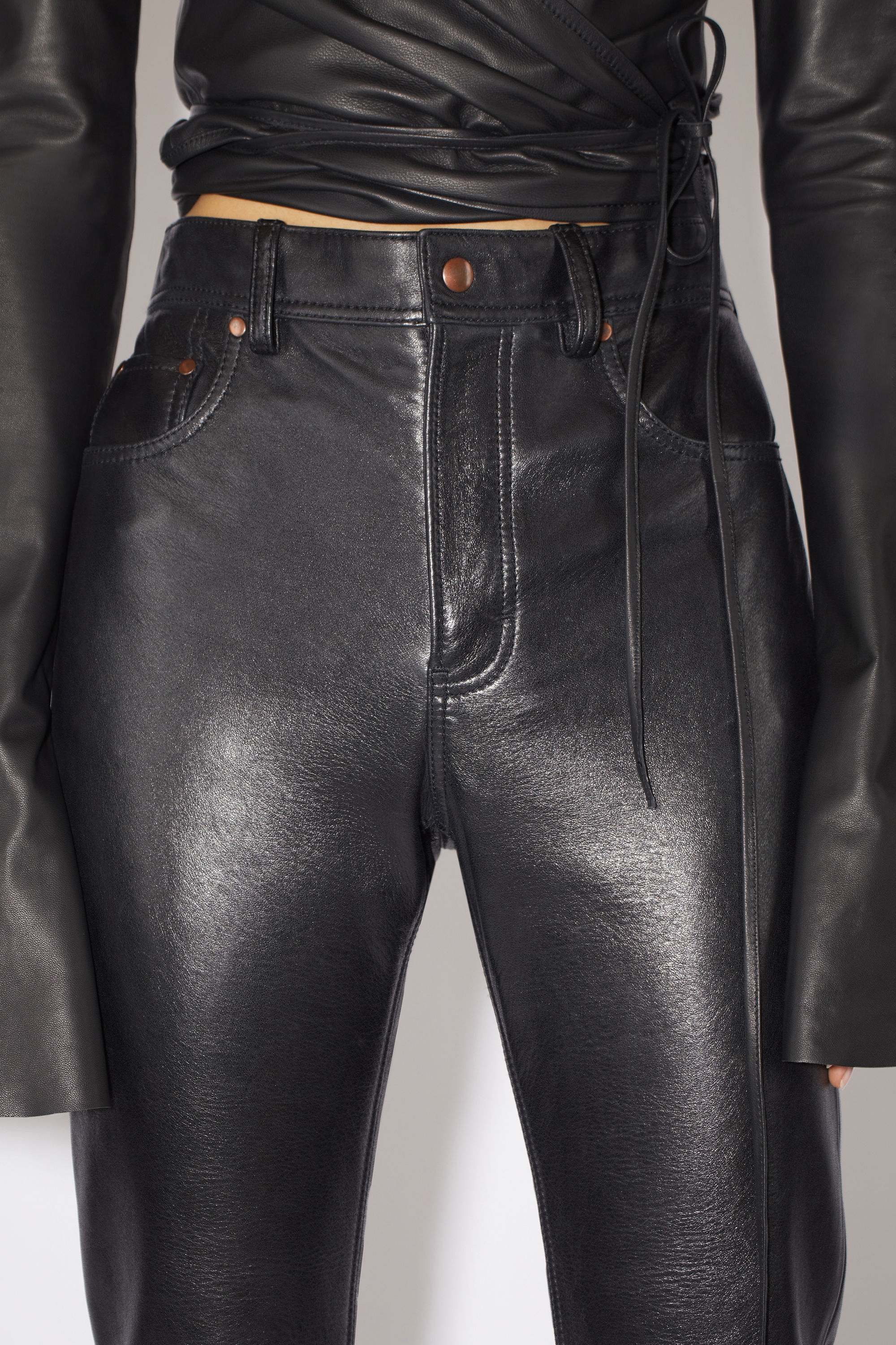 Leather trousers - Black - 5