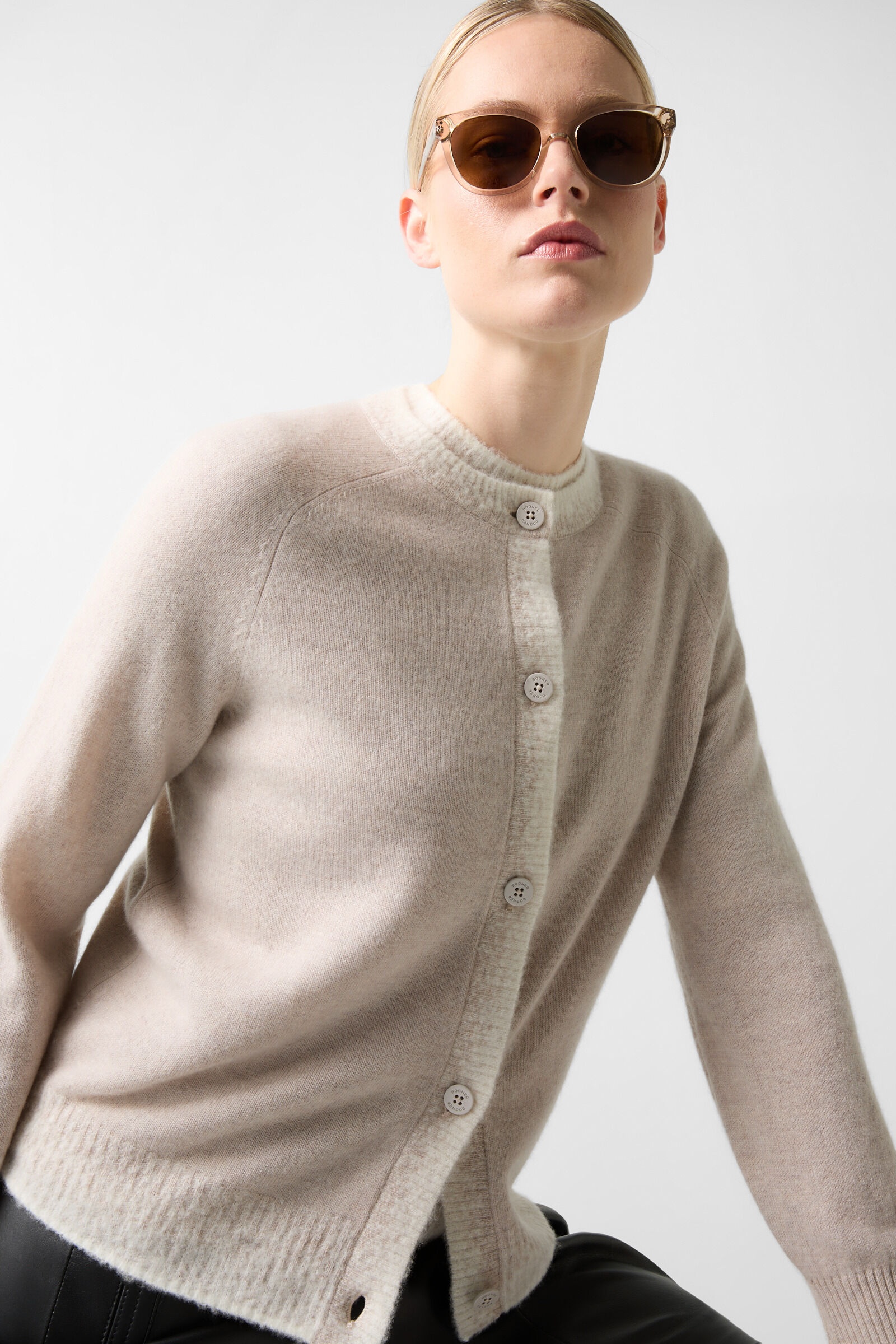 Lauren knit jacket in Sand - 4