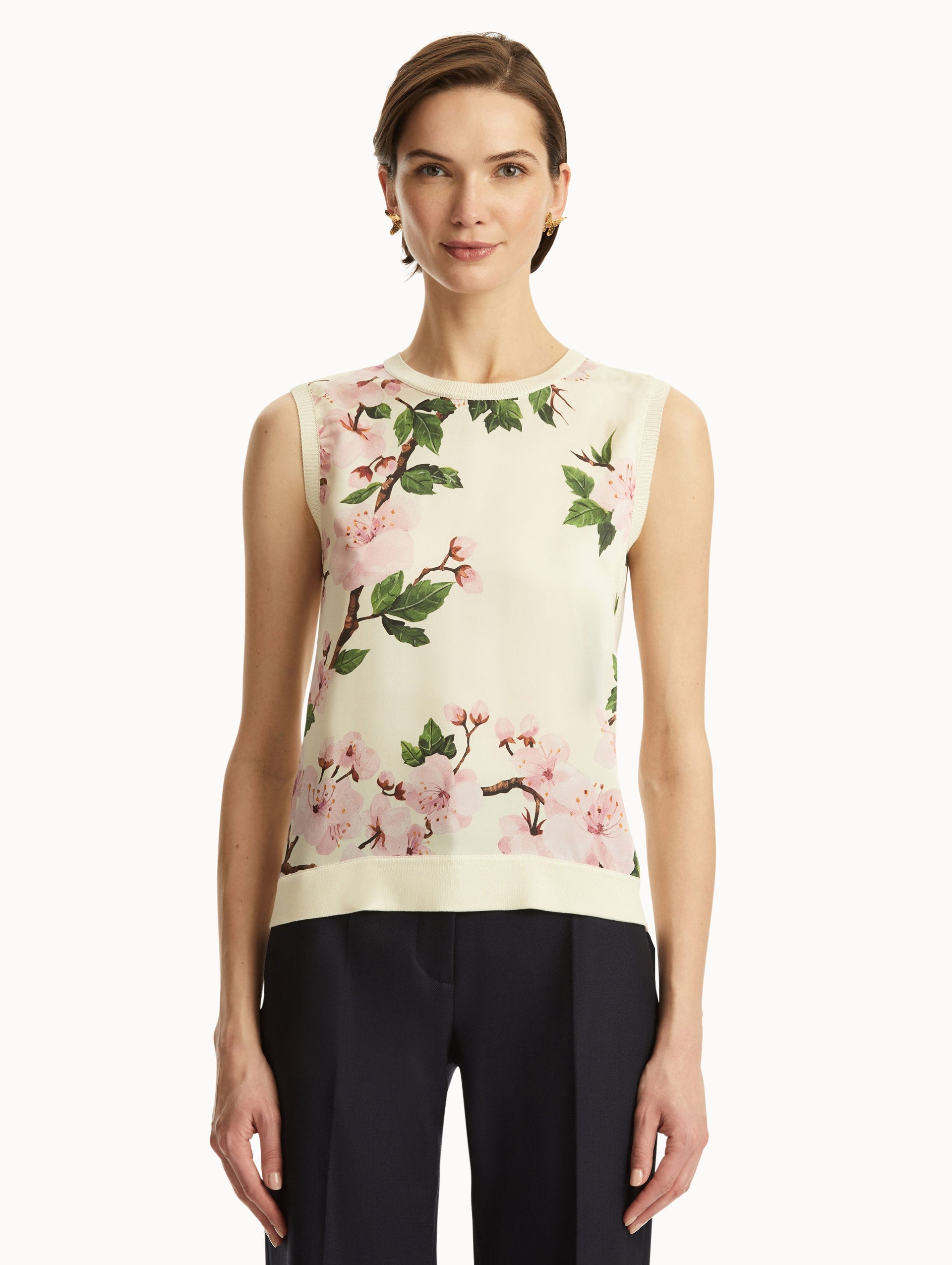 CHERRY BLOSSOM SILK INSET TANK - 2