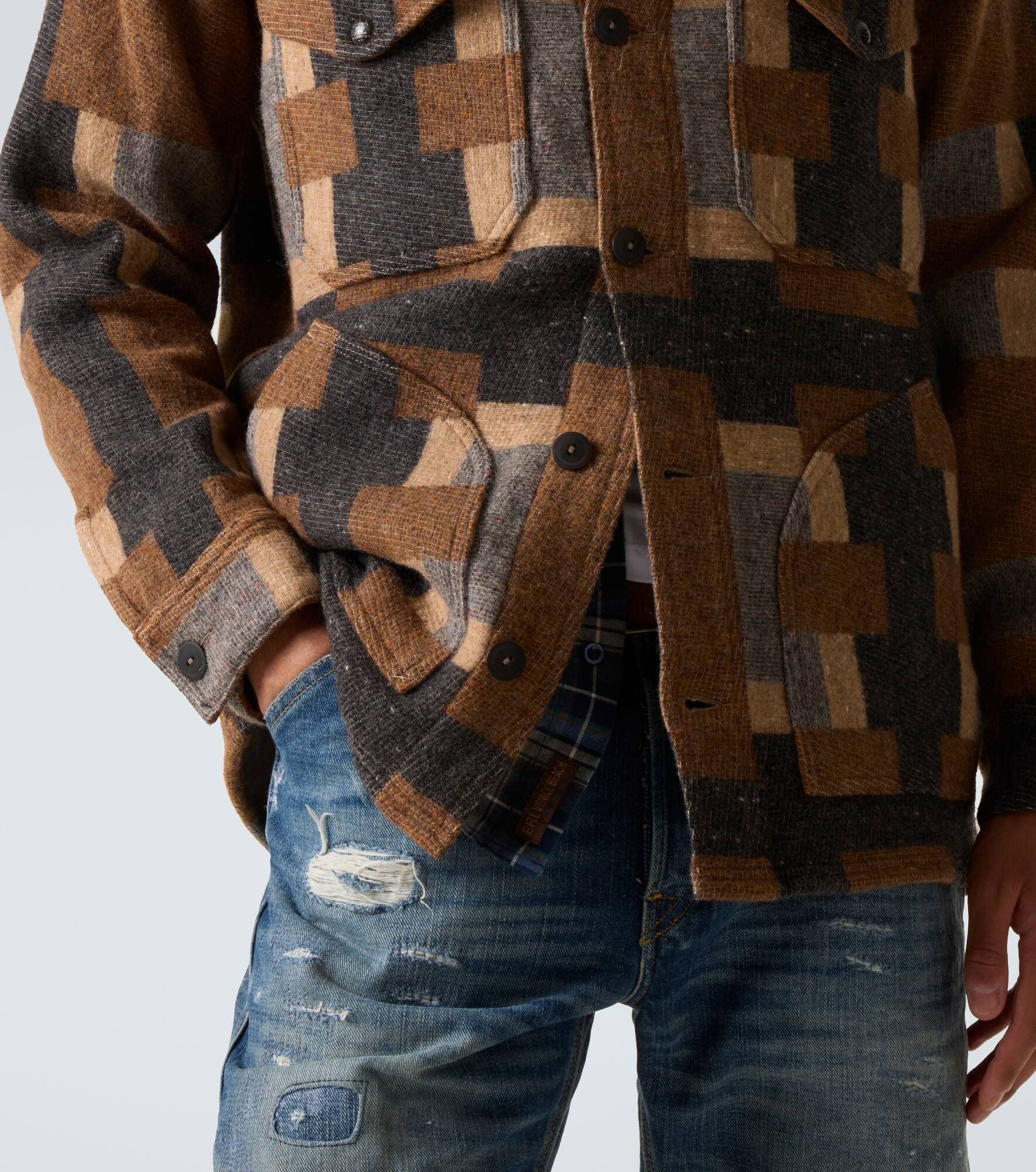 Wool and cotton-blend overshirt - 6