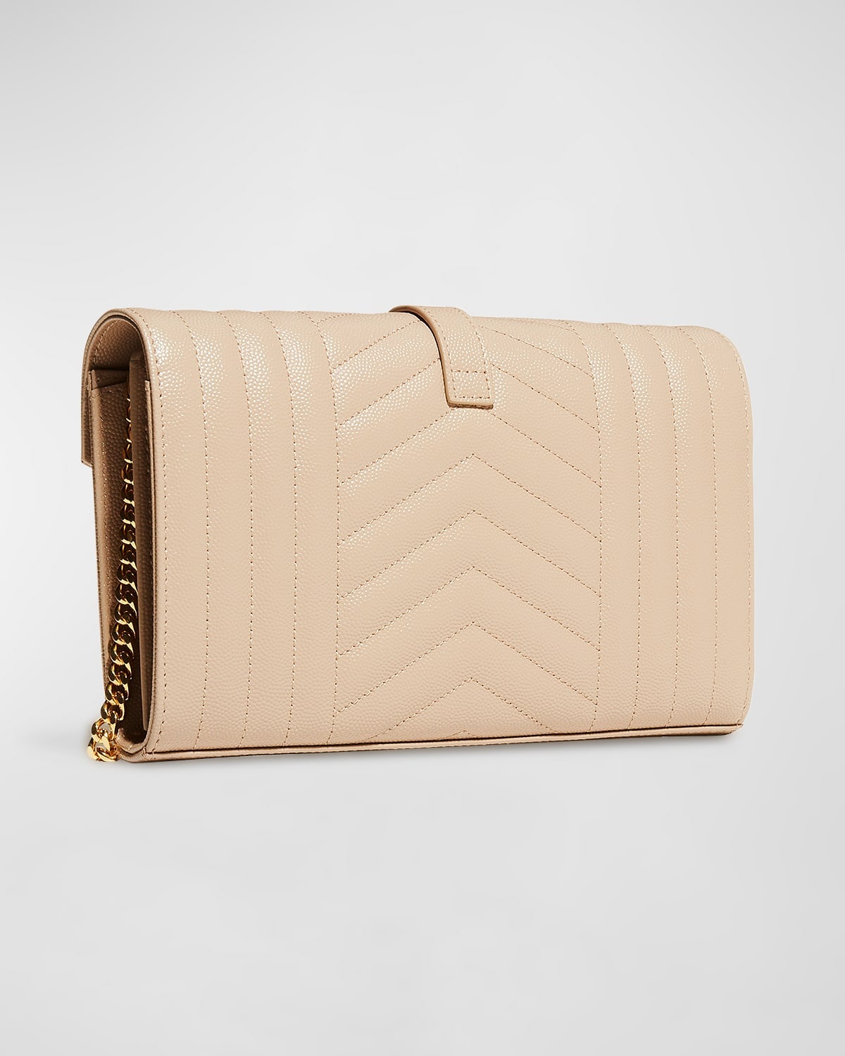 Envelope Triquilt YSL Wallet on Chain in Grained Leather - 5