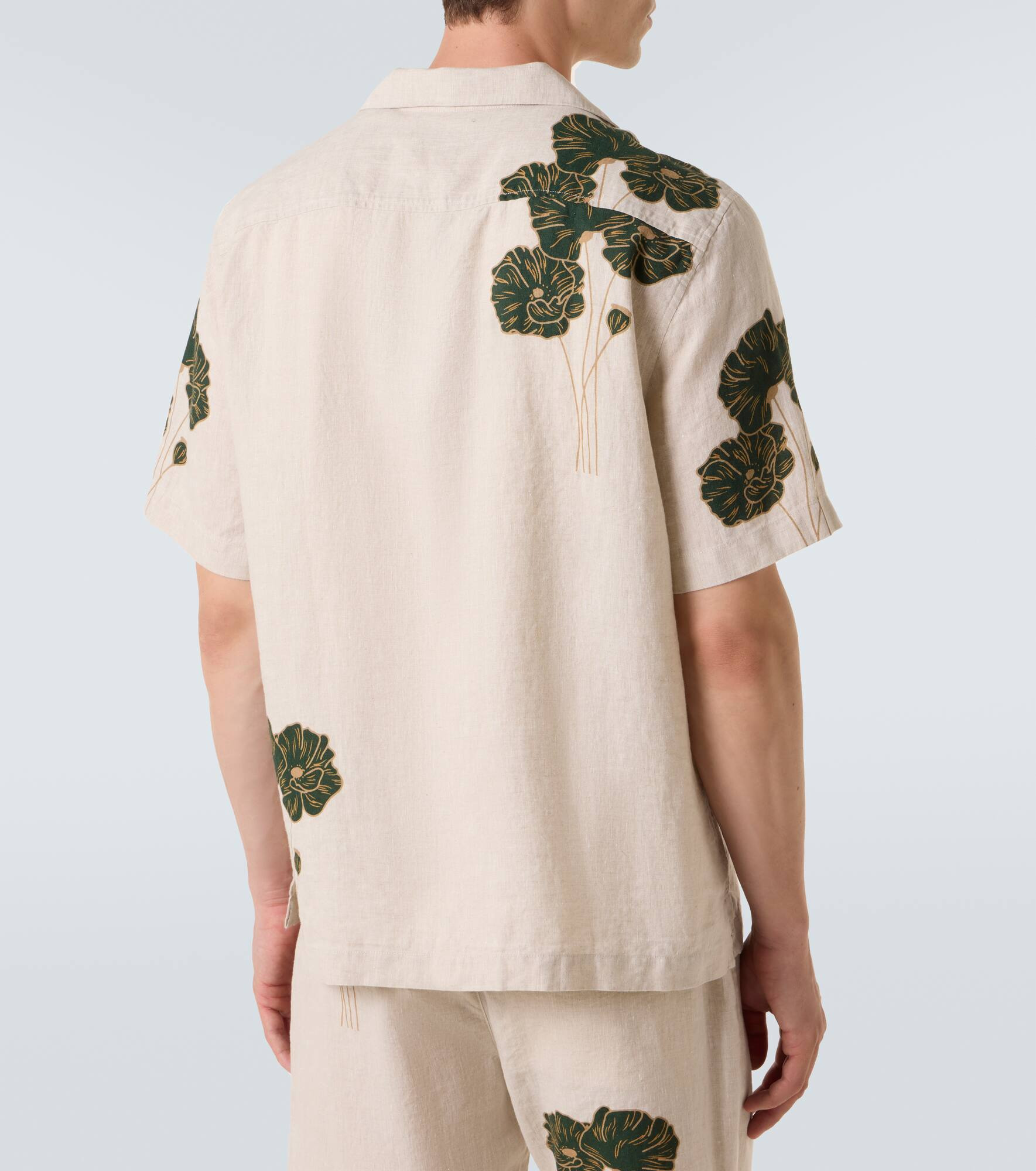 Roberto floral linen bowling shirt - 4
