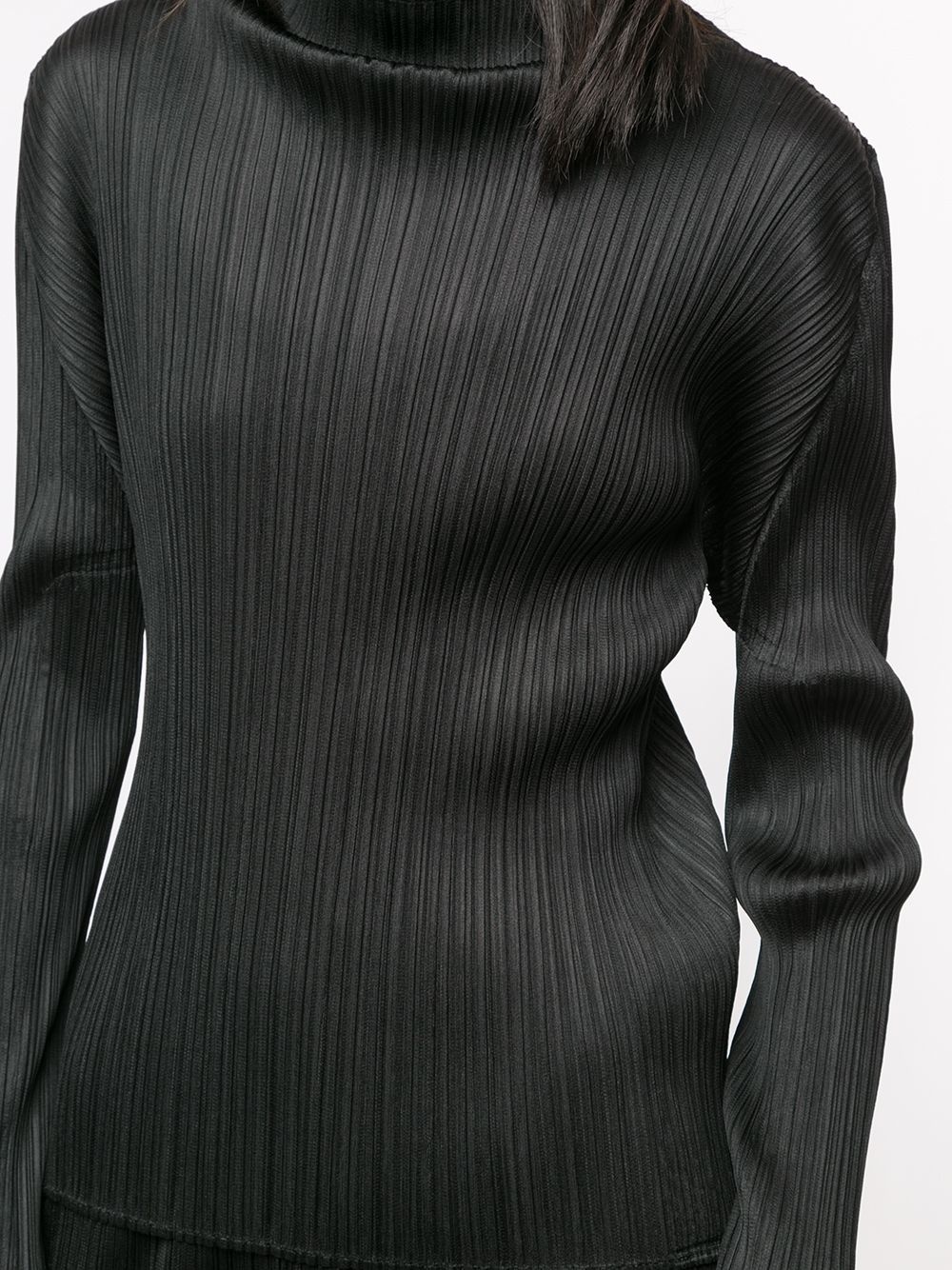 pleated high neck top - 5