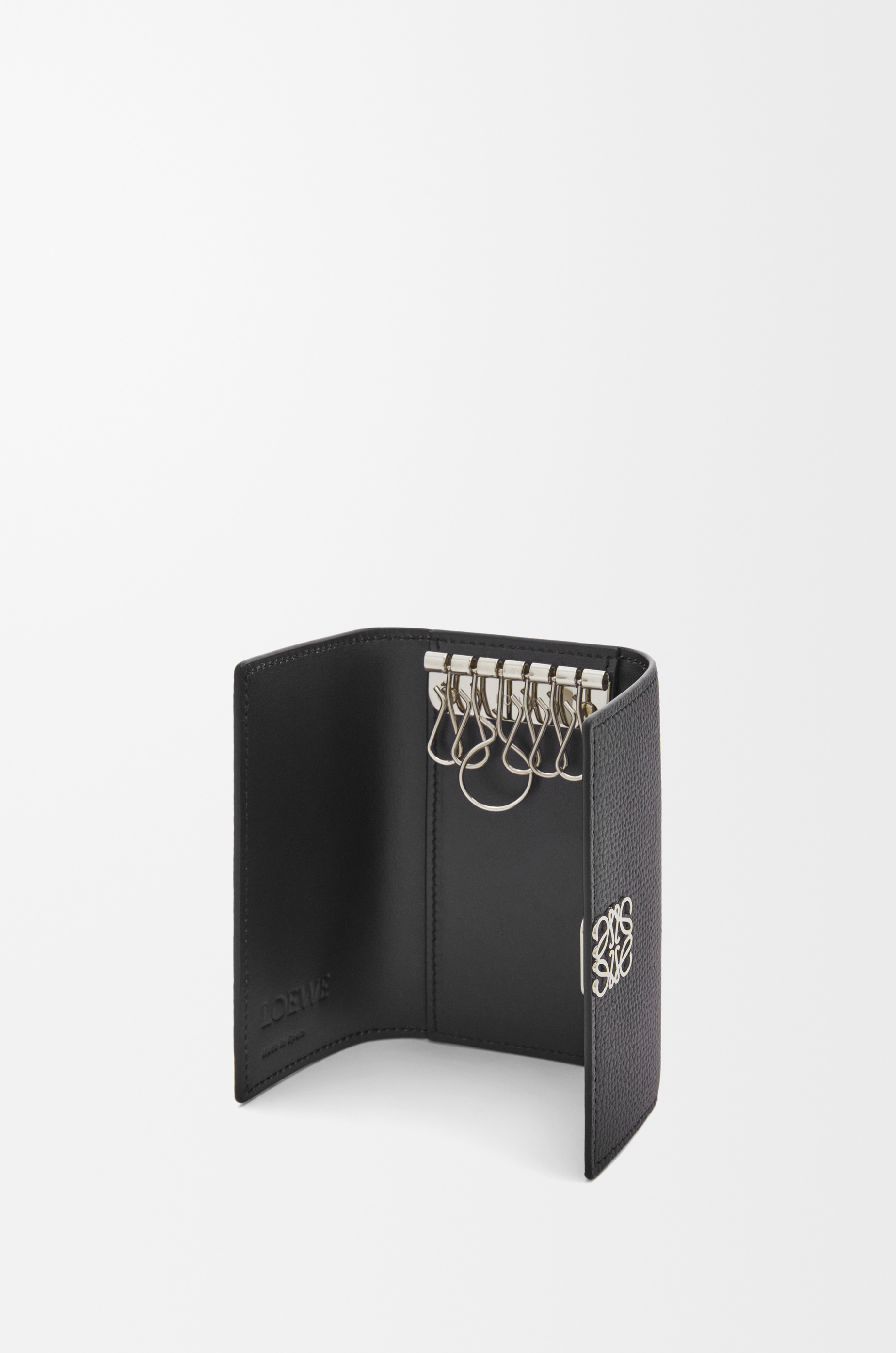 Anagram key case in pebble grained calfskin - 3