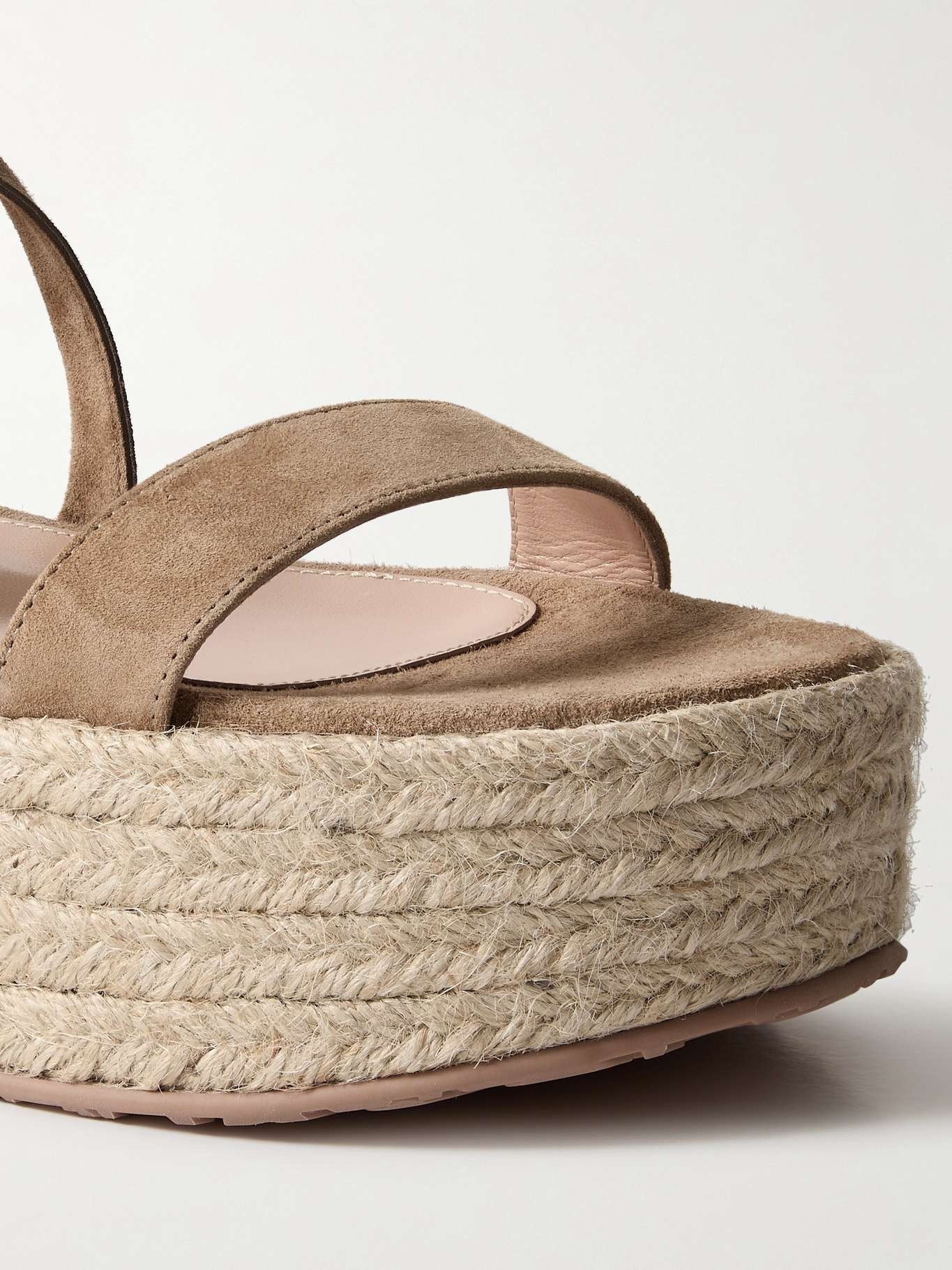 40 suede and raffia platform espadrilles - 4