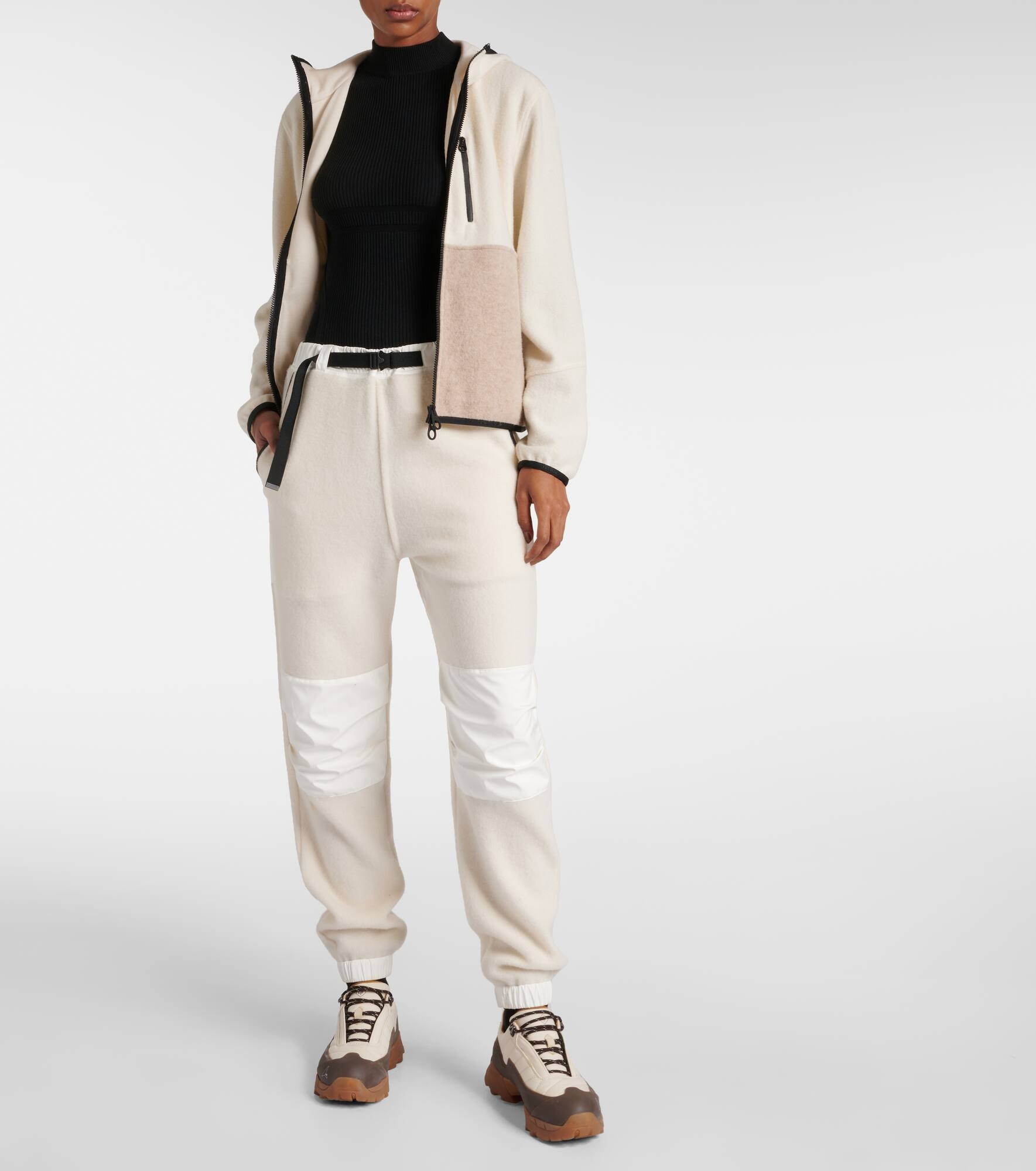 Cashmere and technical track pants - 2