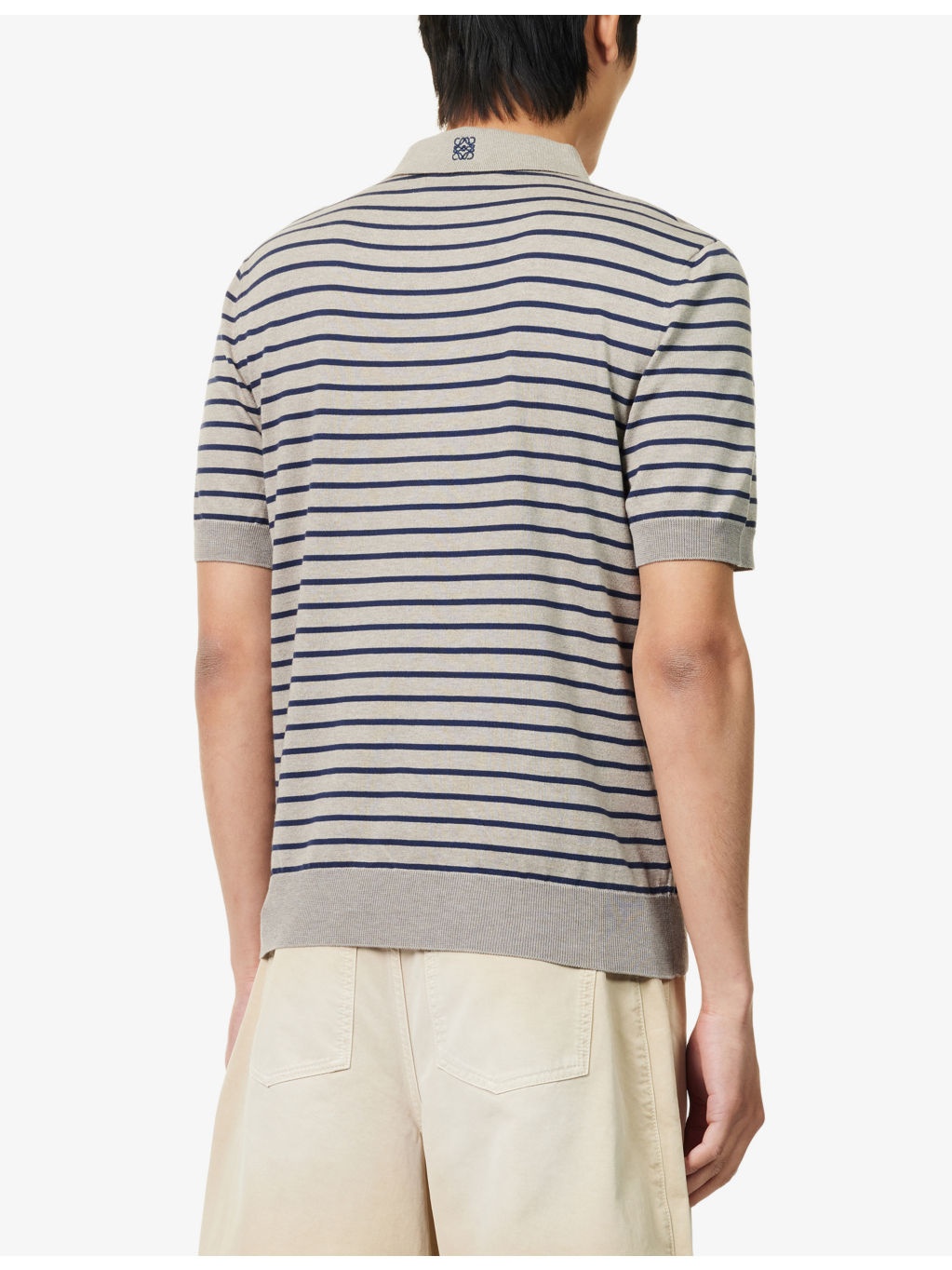 Ibiza Striped Cotton-Blend Knit Polo Shirt - 4