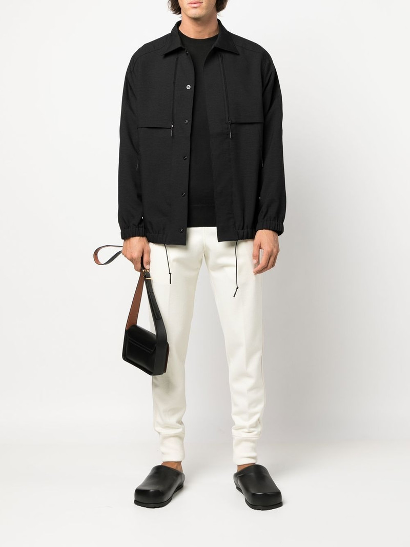 Jil Sander elasticated-waistband wool track pants outlook