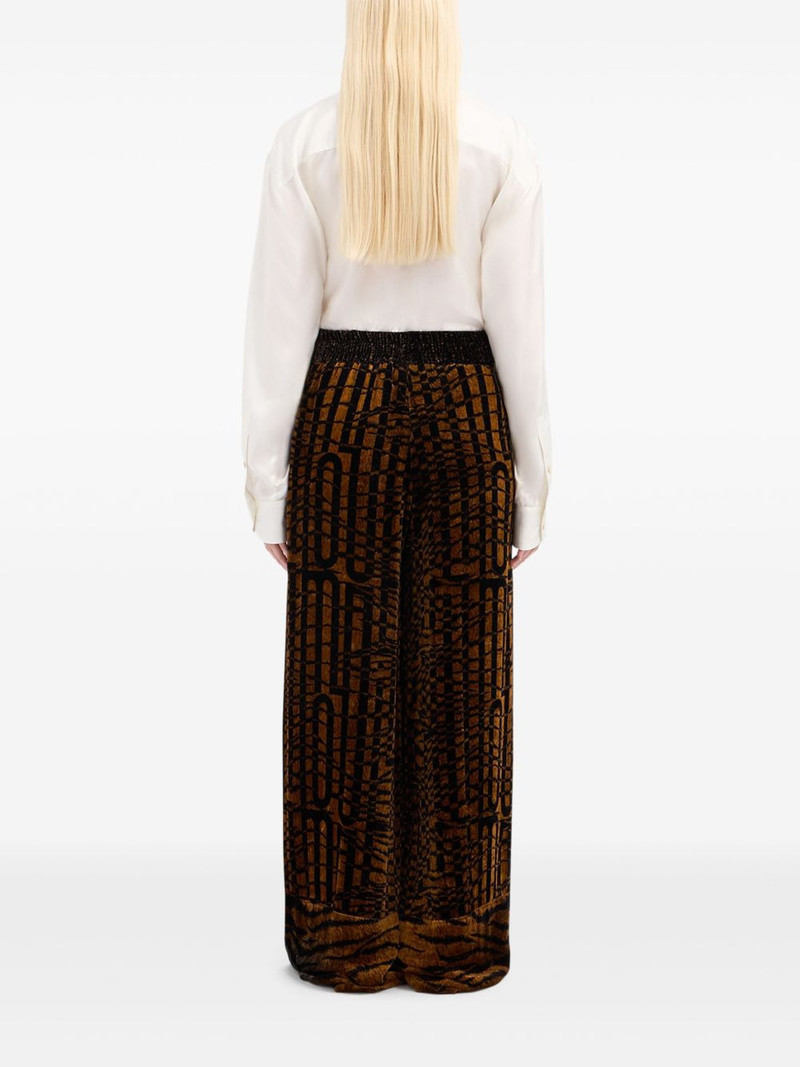 velvet geometric-pattern trousers 3