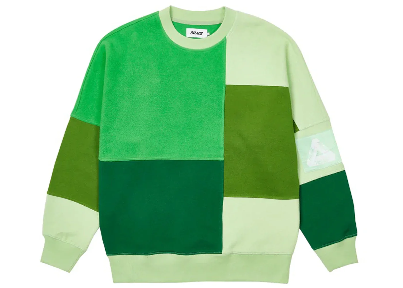 Palace Colour Block Crew Green - 1