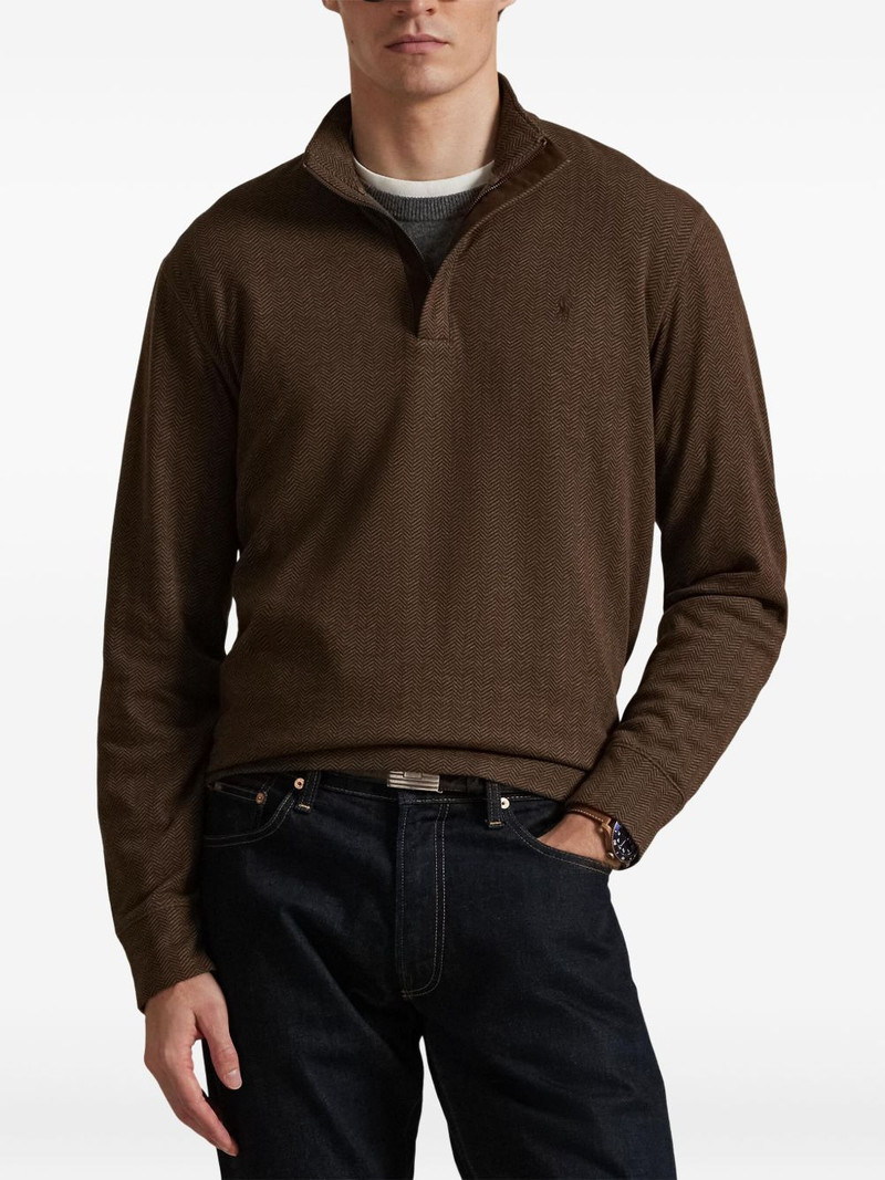 herringbone half zip sweater 3