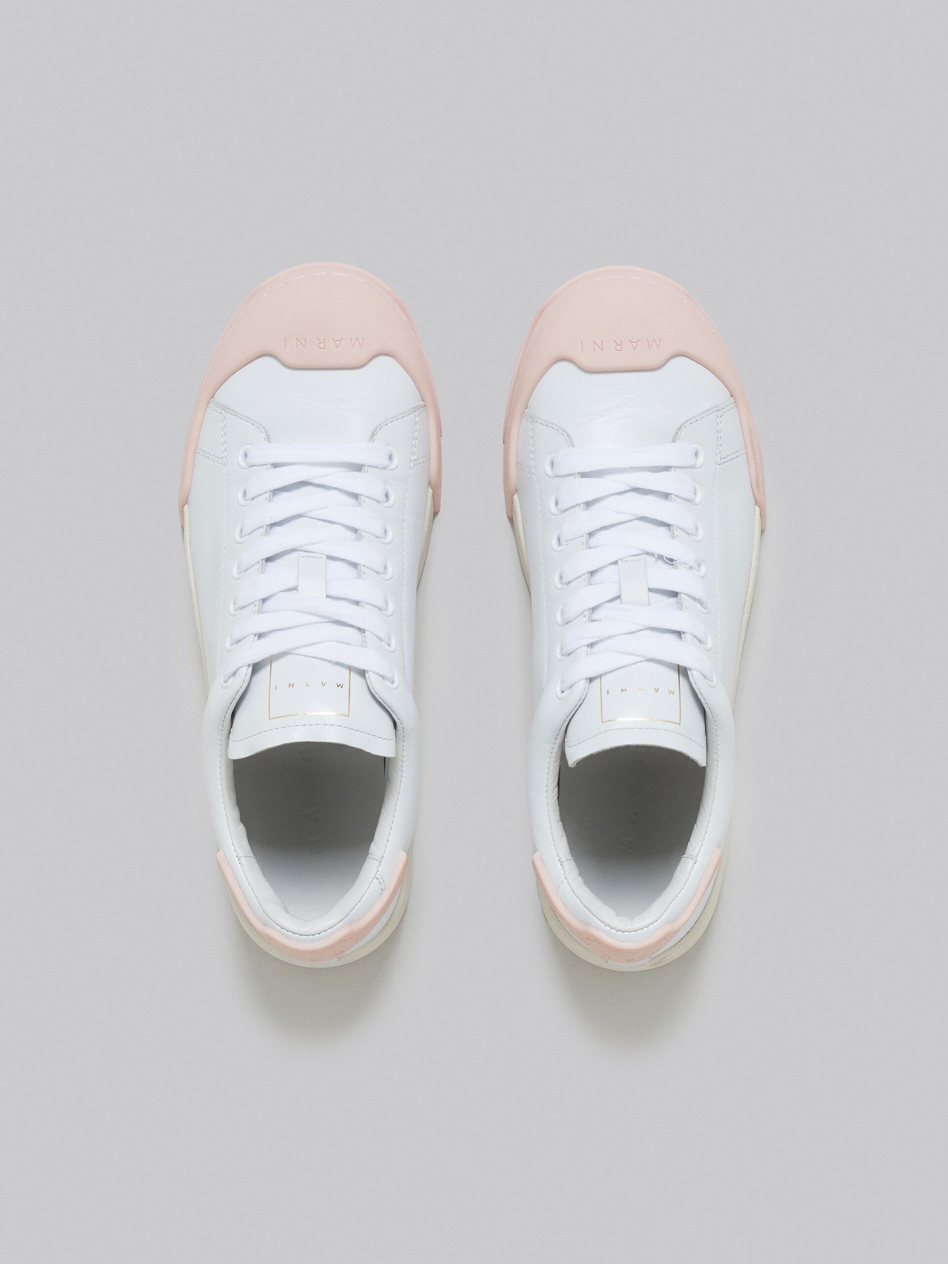 DADA BUMPER SNEAKER IN WHITE AND PINK LEATHER - 4