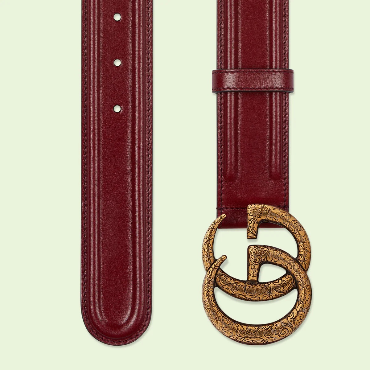 Belt with engraved Double G buckle - 2