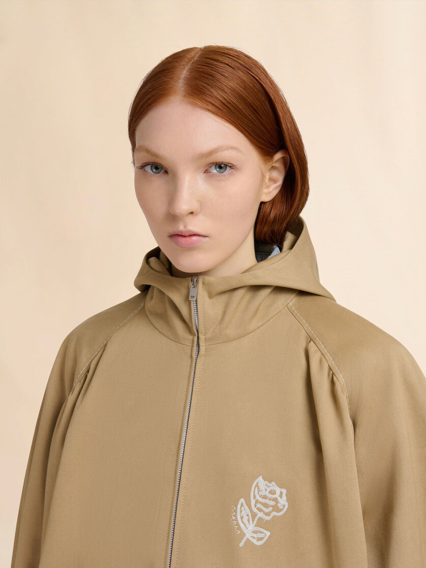 BROWN DRILL BOMBER JACKET - 4