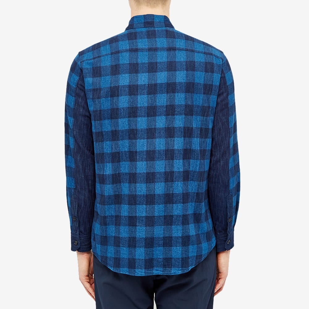 Blue Blue Japan Flannel Mura Bassen Check Shirt - 5