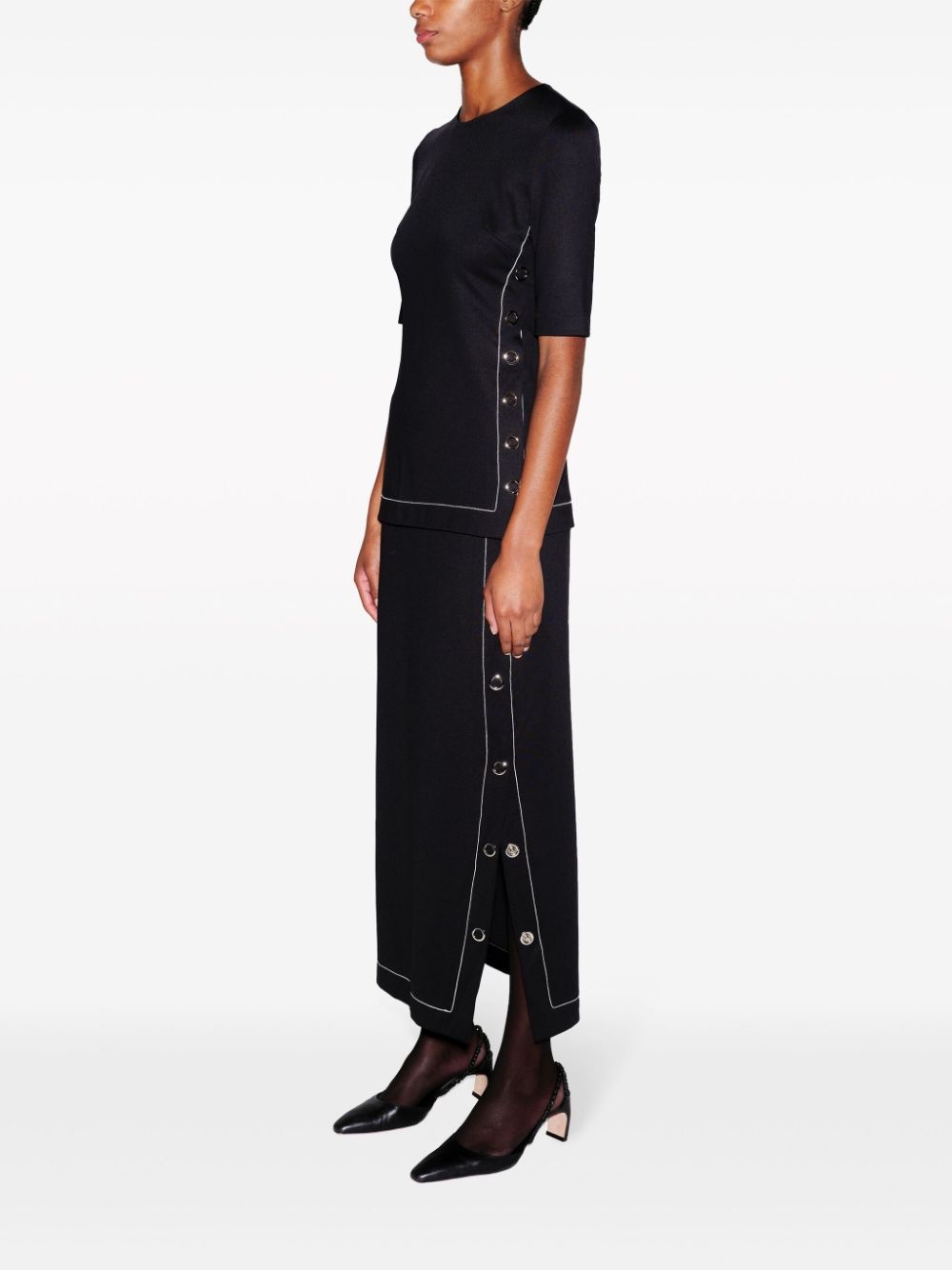 press-stud midi skirt - 5