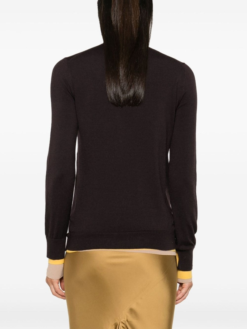 layered-trim sweater 4