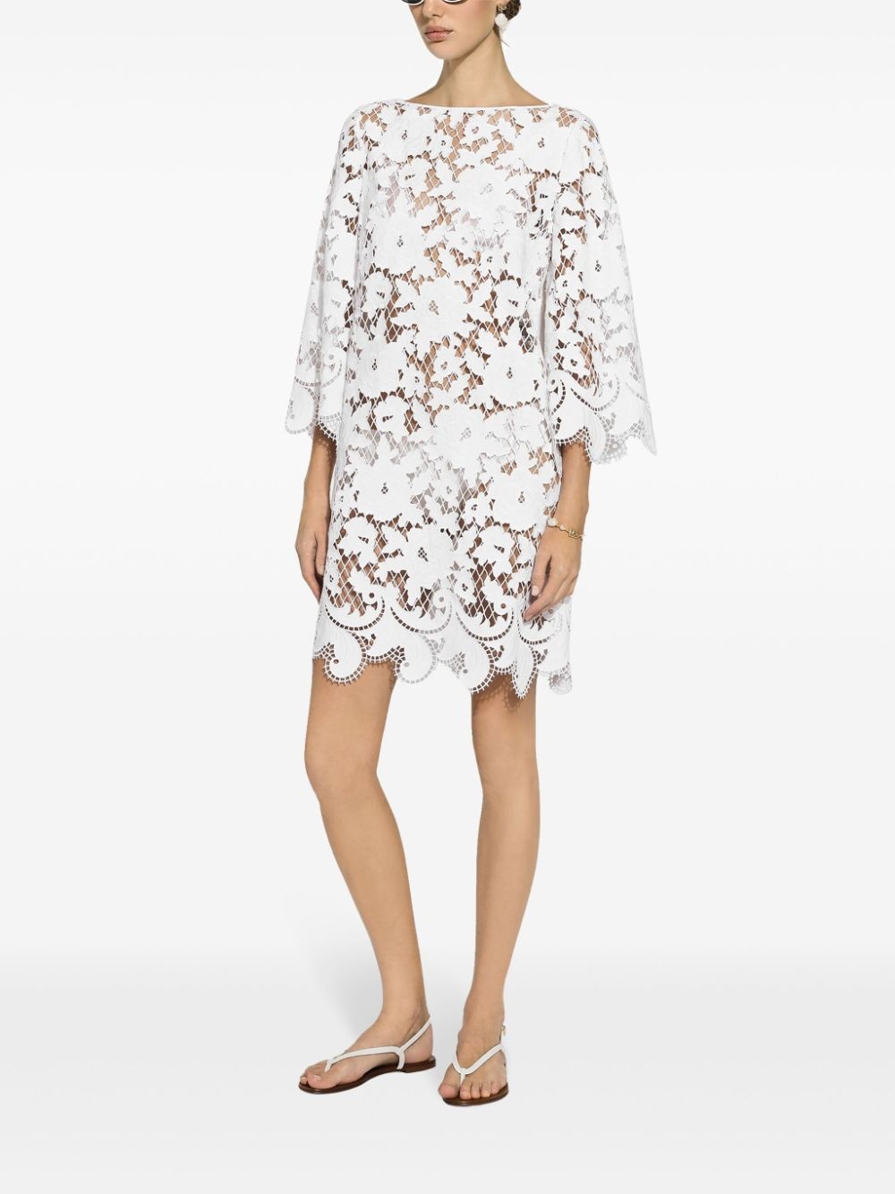 embroidered mesh minidress - 2