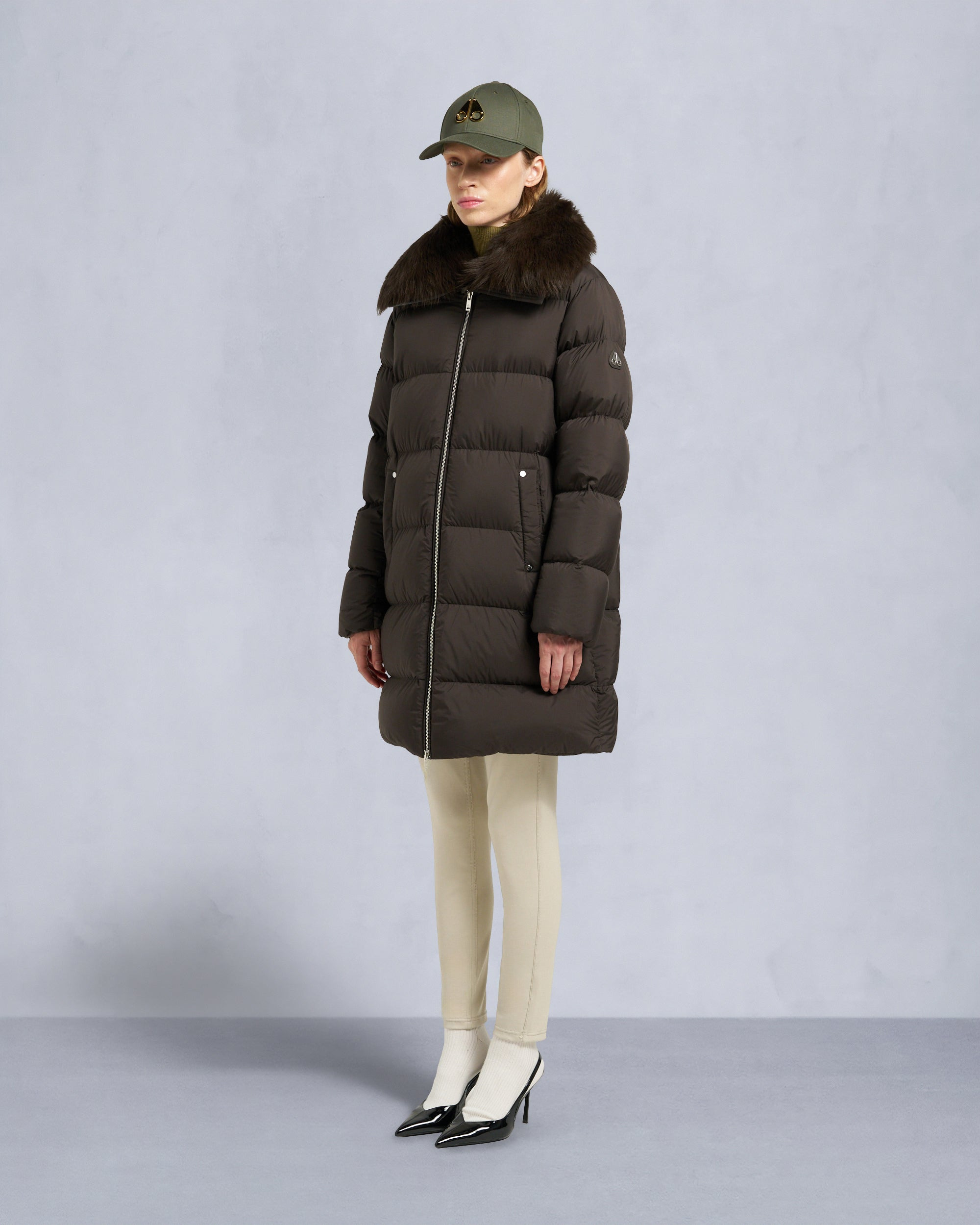 BELLE DUNE LONG SHEARLING TRIM PUFFER - 3