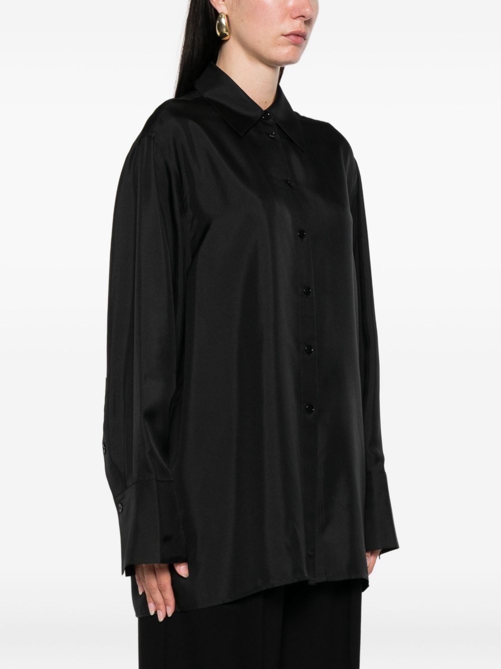 open-back silk shirt - 4