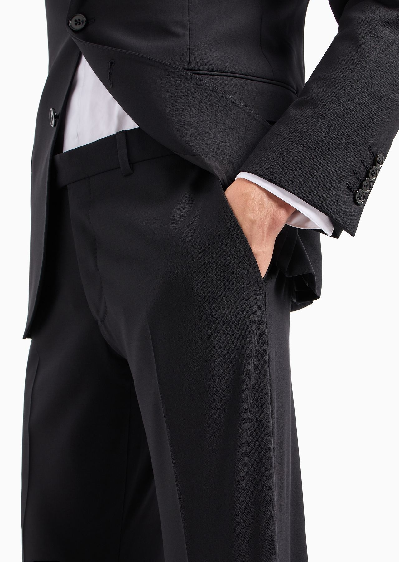 Single-breasted, slim-fit suit in brushed stretch light wool - 6