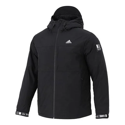 adidas Snw Down Jkt Drawstring hooded Casual Stay Warm Down Jacket Black H13869 - 1