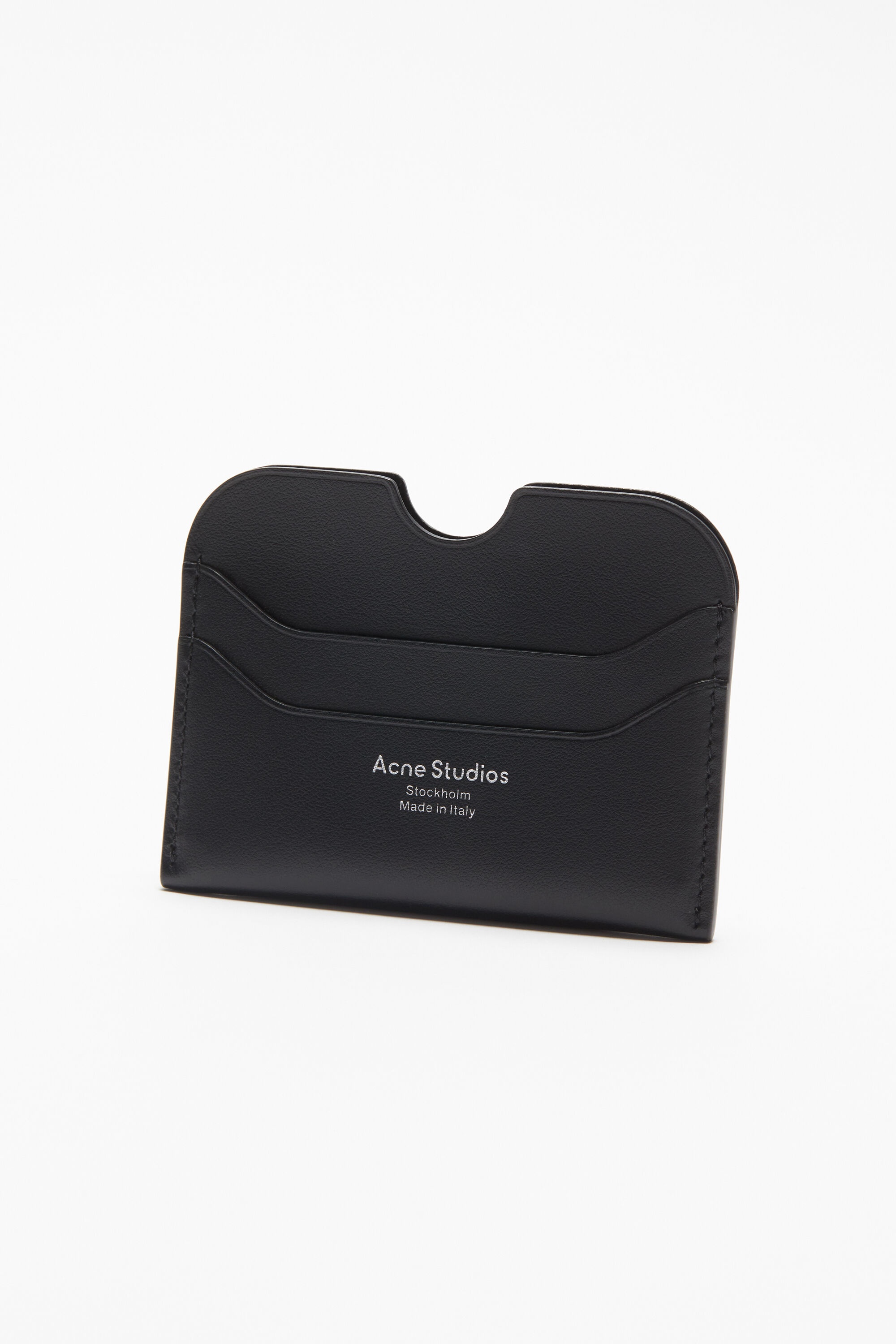 Leather card holder - Black - 3