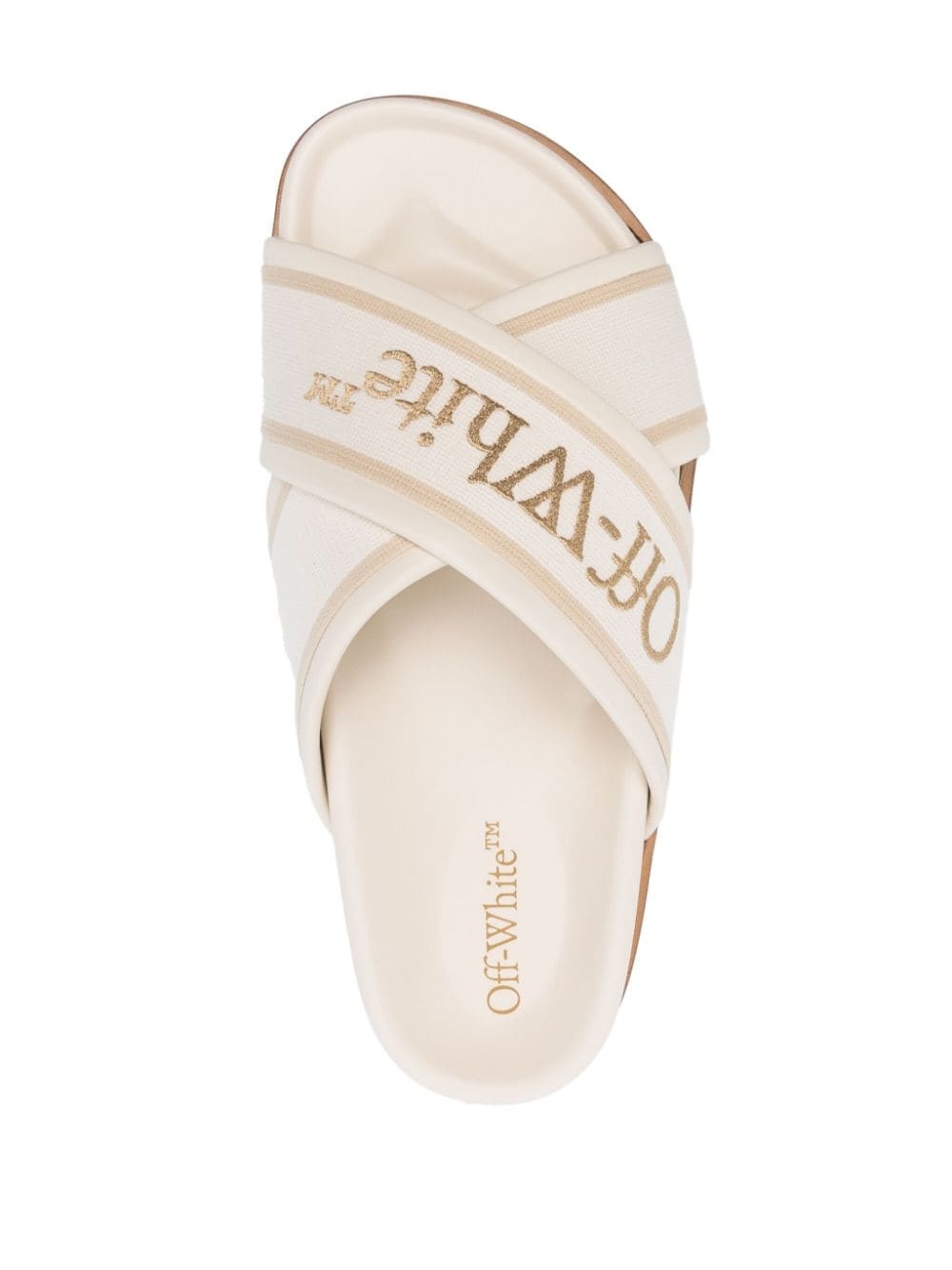 logo-embroidered slides - 4