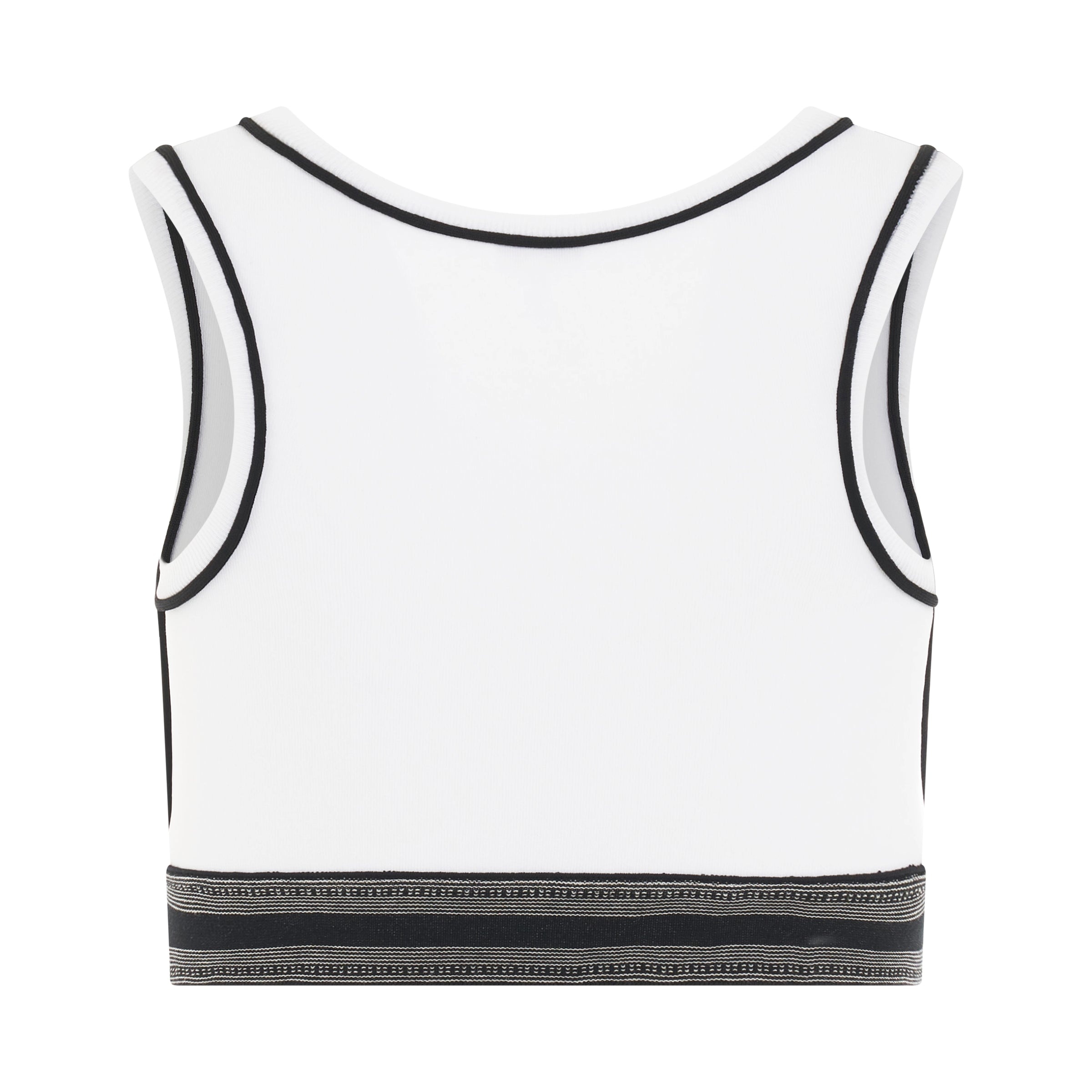 Logo Cropped Tank Top in White - 4