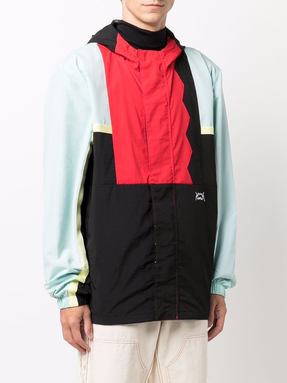 colour block hooded jacket - 3