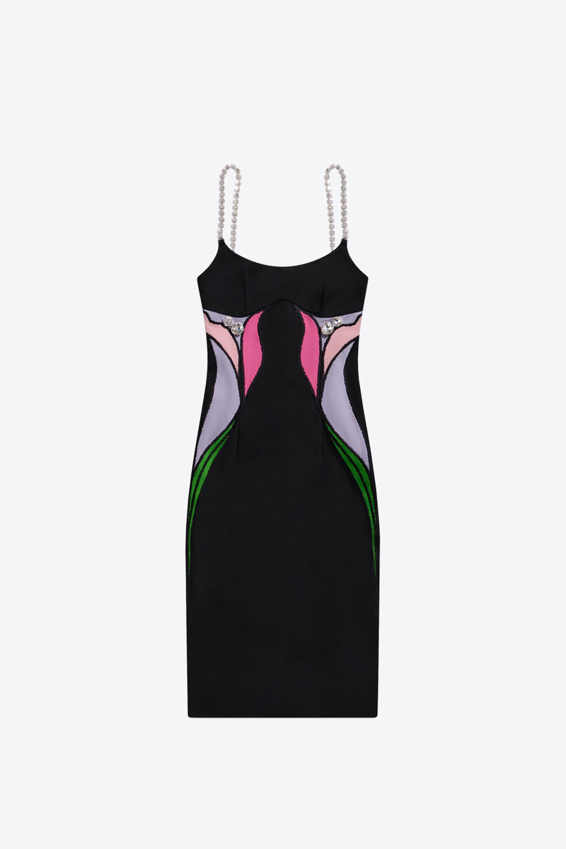 COLORBLOCK LILY FLOWER MIDI DRESS 1