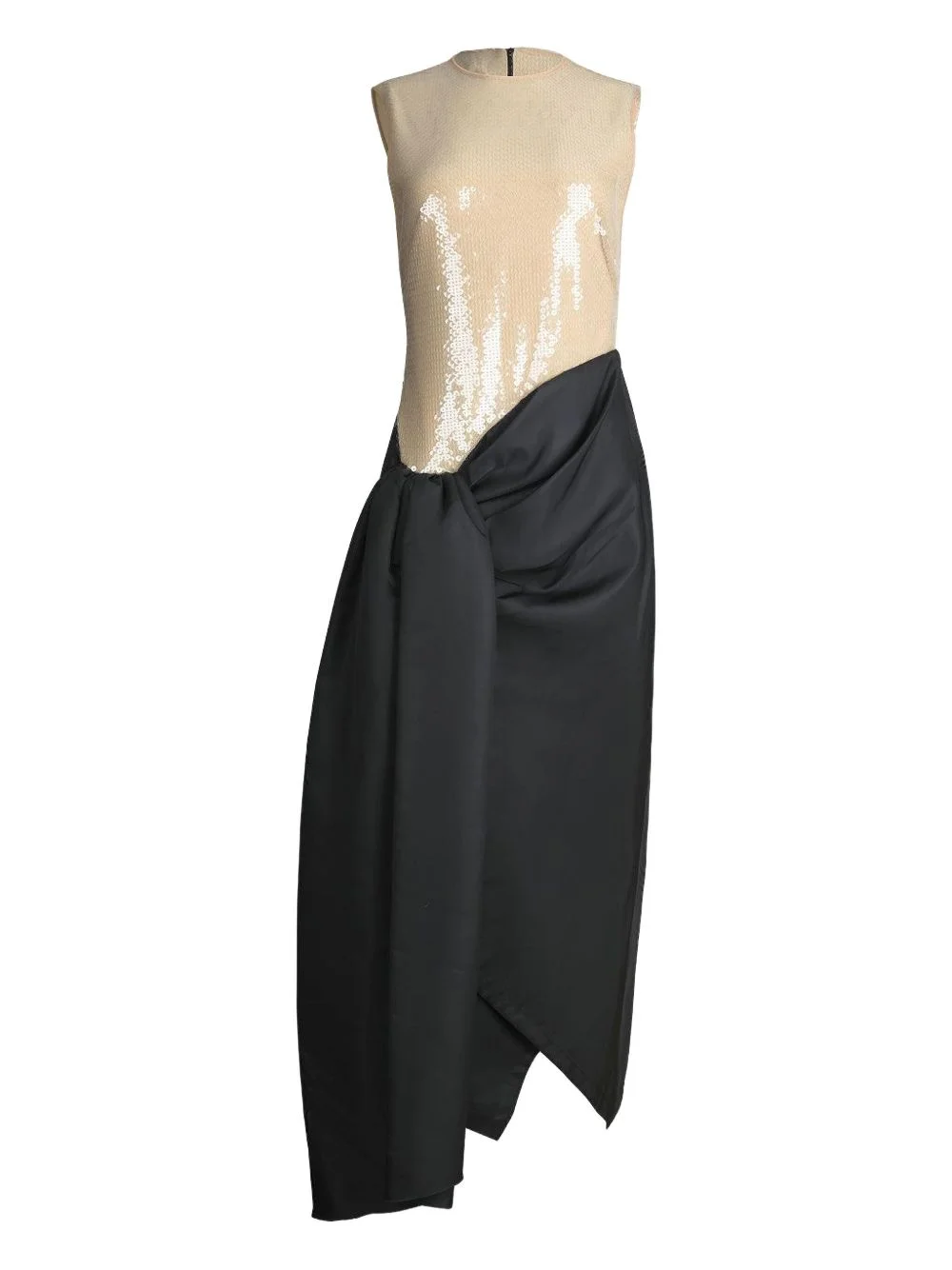 sequined draped midi dress - 1