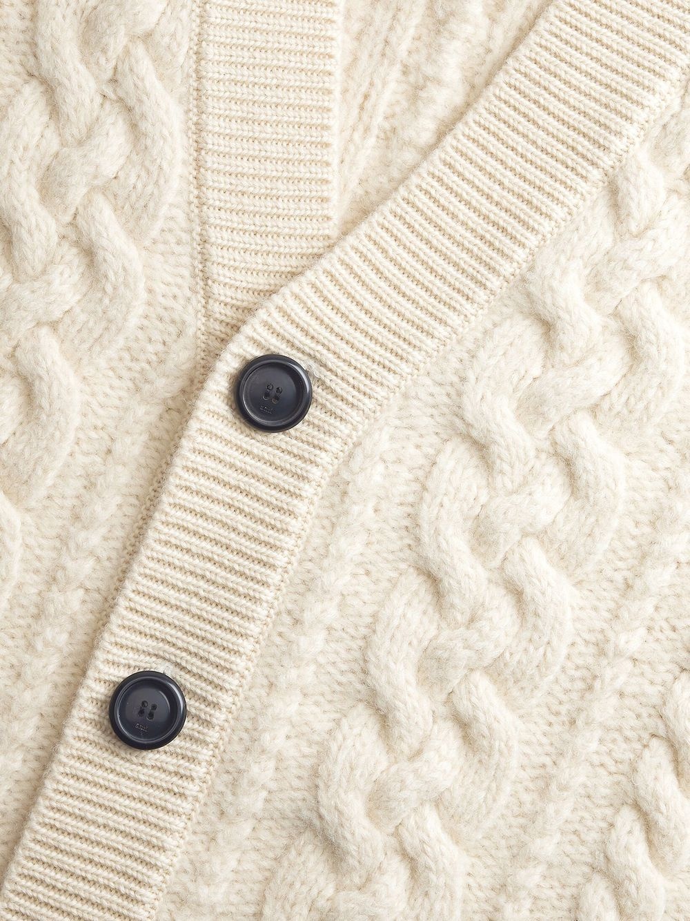 V-neck cable knit cardigan - 6