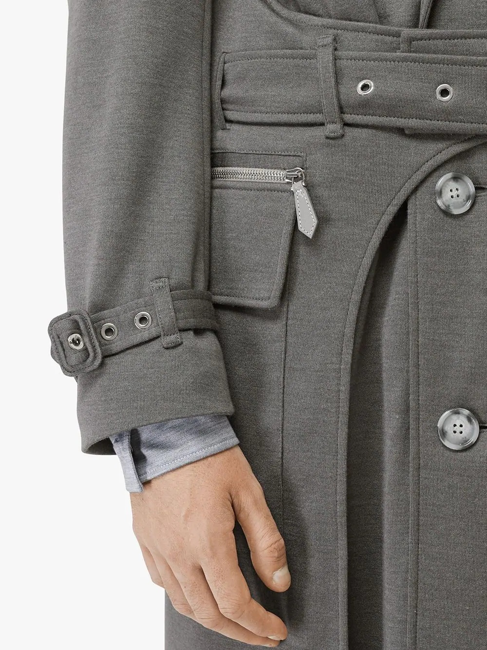 cargo pocket detail trench coat - 5