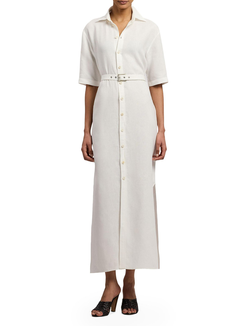 Women's Carol Linen Day Maxi Shirtdress - Cream 3