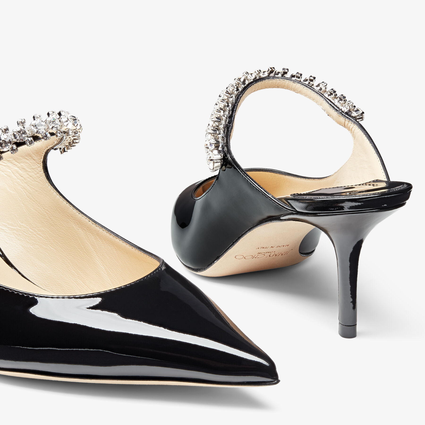 Bing 65
Black Patent Leather Mules with Crystal Strap - 3