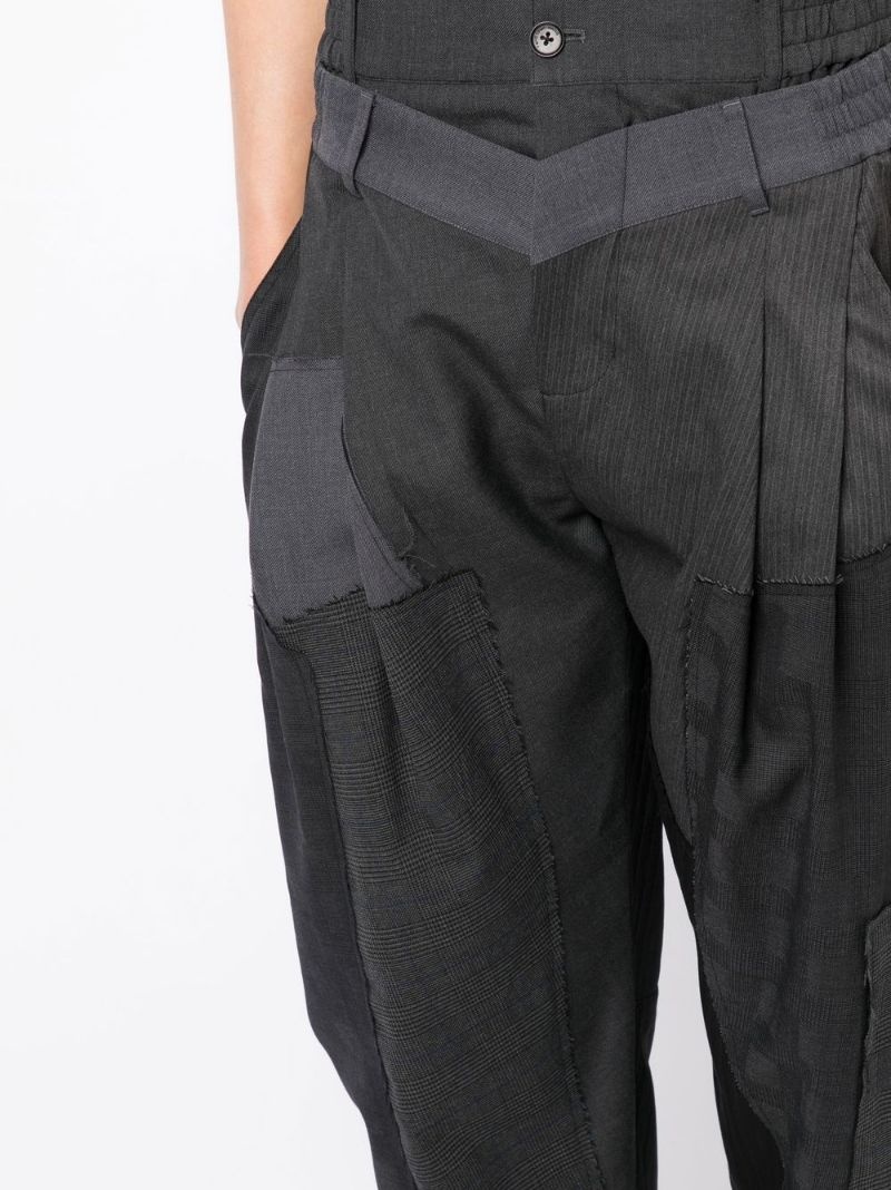 layered-design tapered trousers - 5