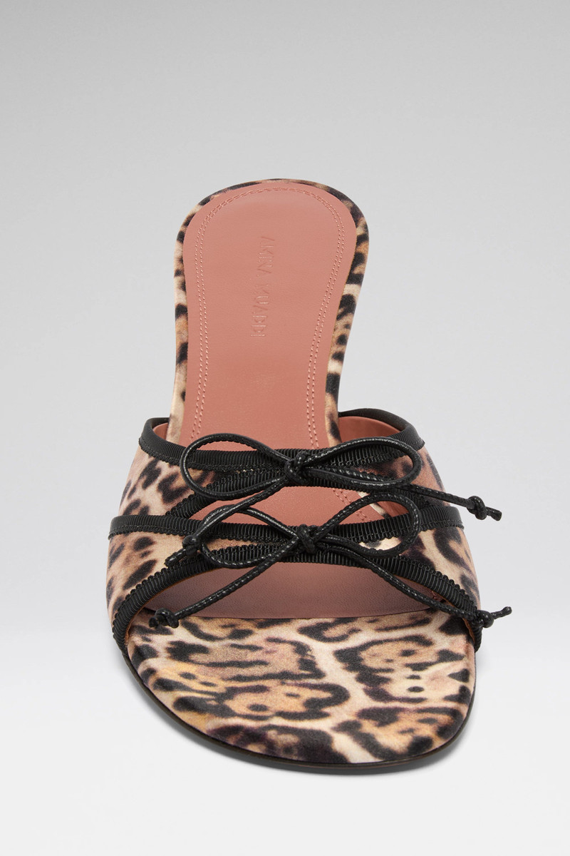 Amina Muaddi ELEONORA SLIPPER 45 LEOPARD SATIN outlook