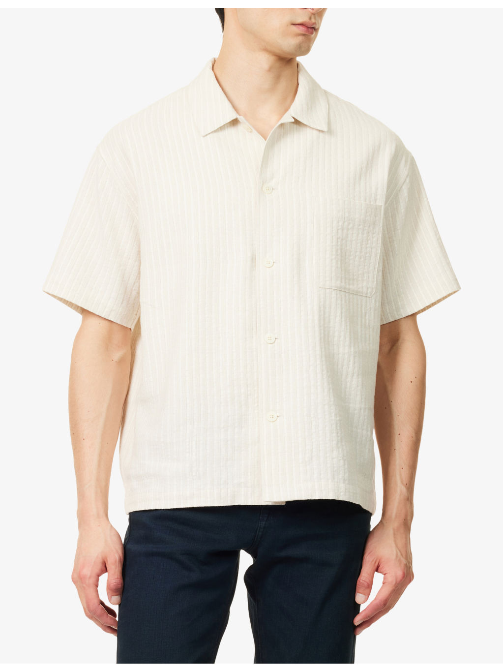 Jacquard Boxy-Fit Cotton-Blend Shirt - 3