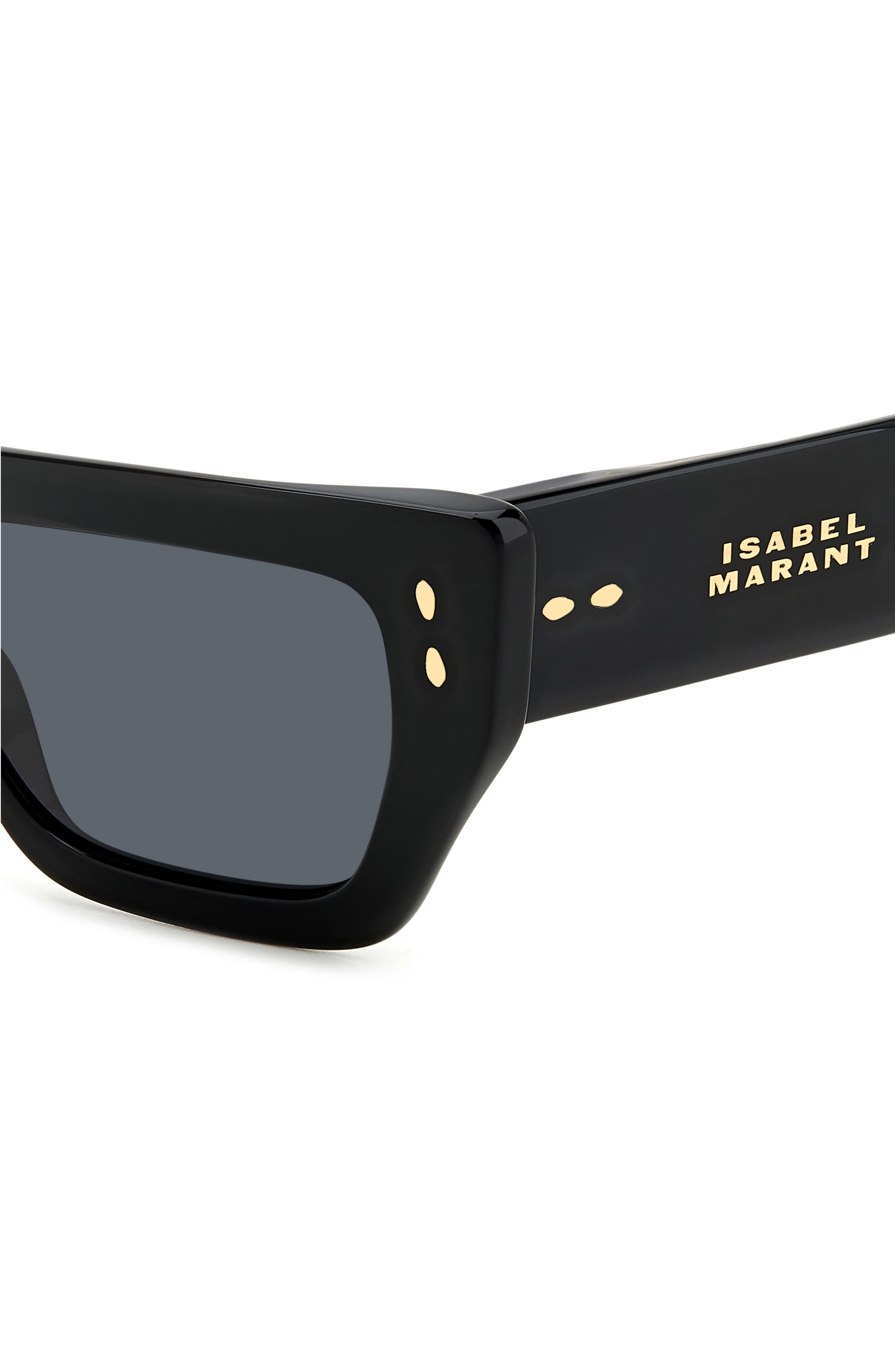 54mm Rectangular Sunglasses in Black/Grey - 3