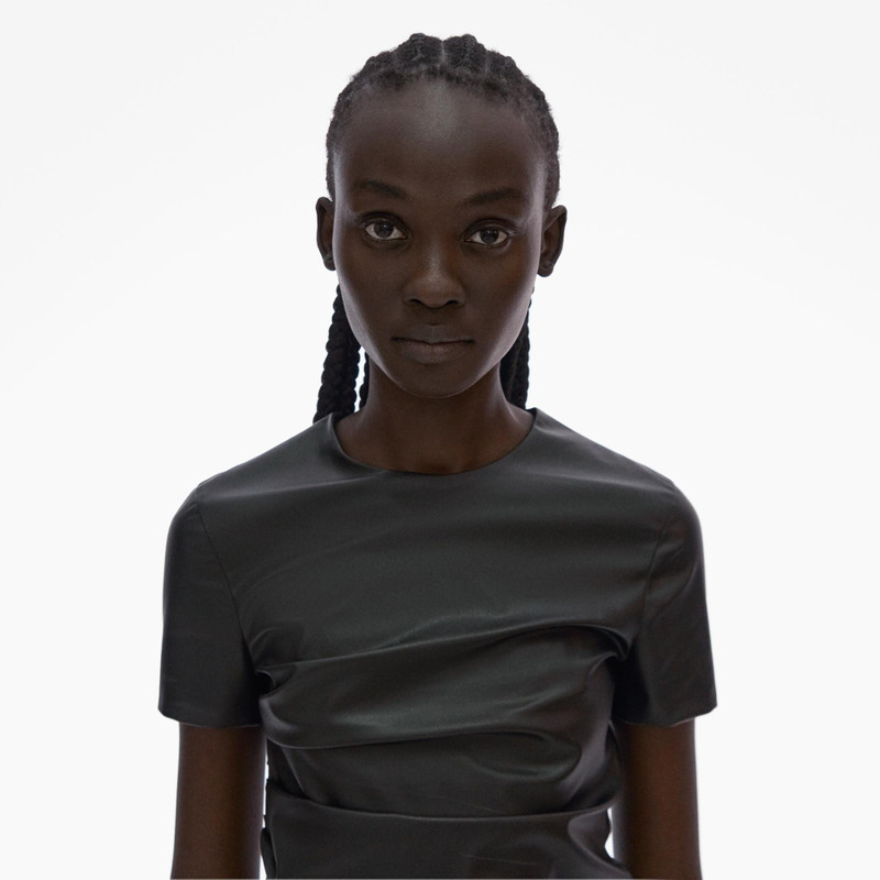 FAUX LEATHER TWIST TEE 7