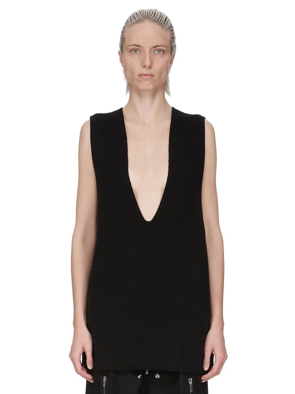 V Tank Sweater in Black - 1